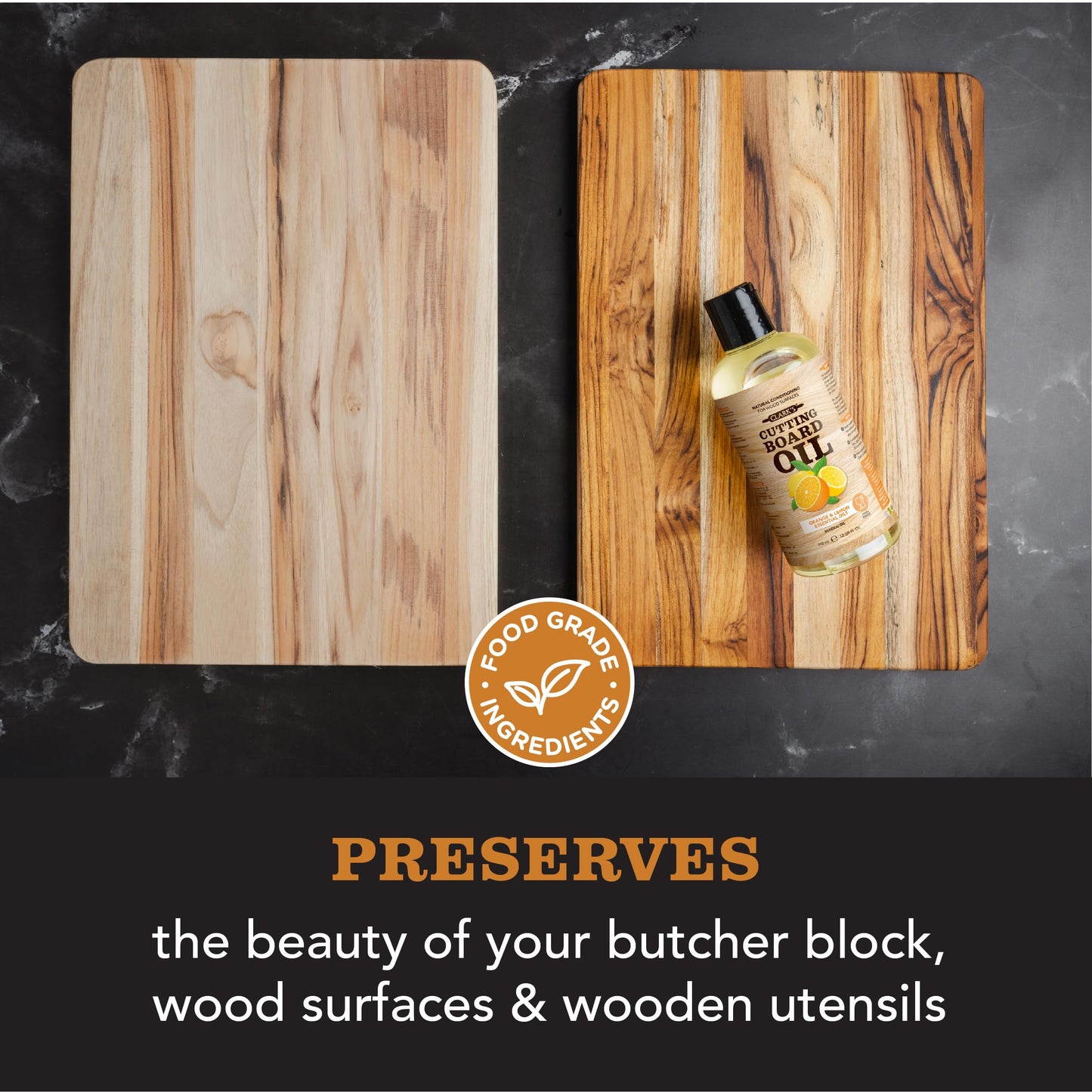 Clark’S Food Grade Mineral Oil (355 mL) & Cutting Board Wax (177 mL) Set – Cutting Board Oil and Wax Bundle – Butcher Block Oils & Wood Conditioner – with Orange & Lemon Extract
