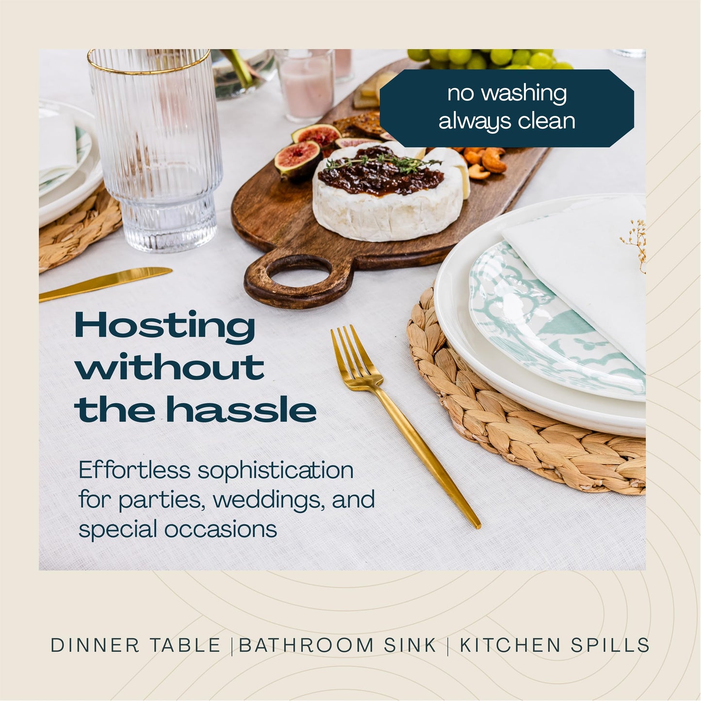 Lintext Disposable Linen-Feel Guest Towels - 12" x 17" Cloth-Like Hand Towels - Made in USA, Soft and Absorbent Paper Napkin for Bathroom, Kitchen, Or Event [Extra-Soft - Pack of 200]