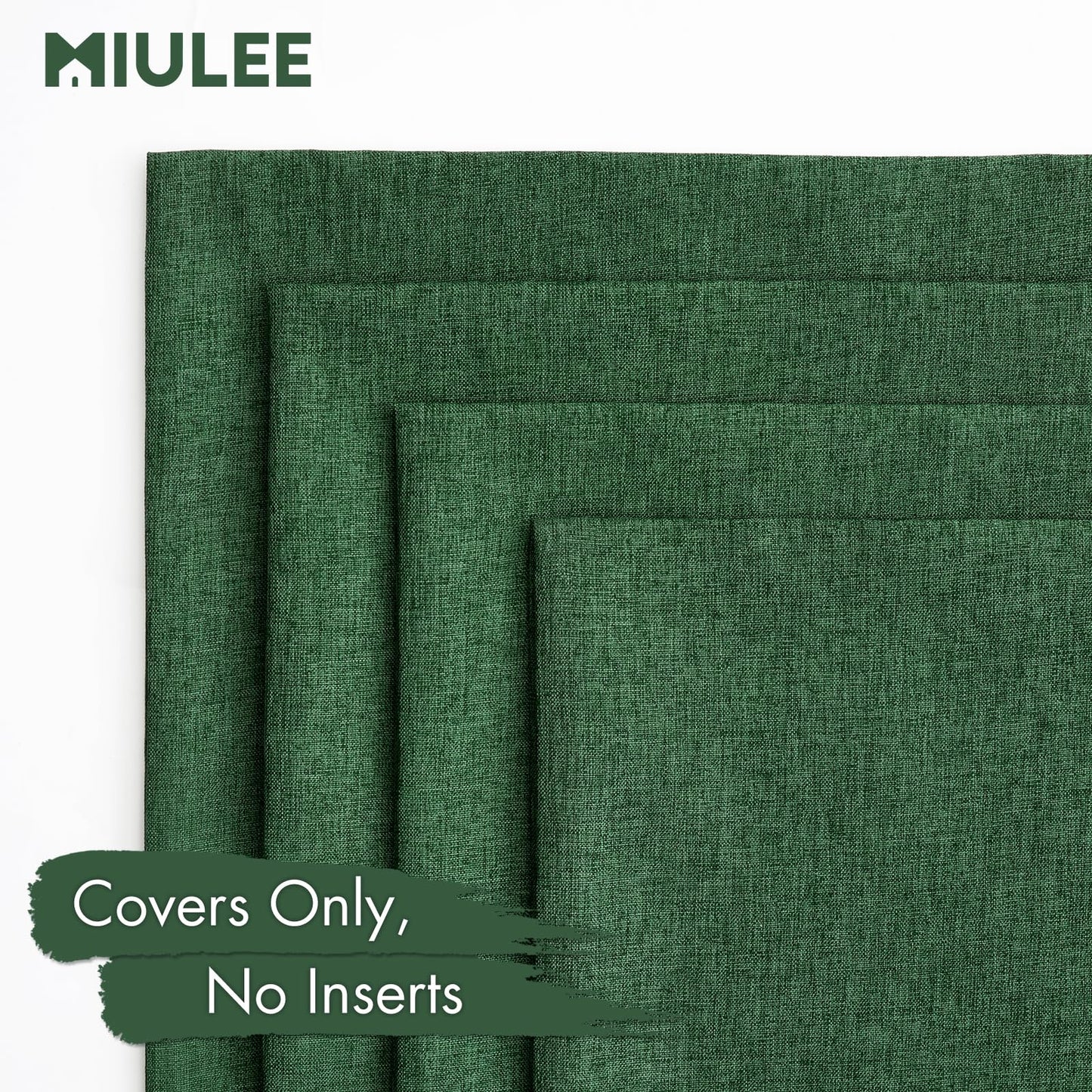 MIULEE Christmas Pack of 4 Decorative Outdoor Throw Pillow Covers Linen Waterproof Pillow Covers Farmhouse Cushion Cases for Patio Garden Tent Balcony Couch Sofa 18x18 inch Dark Green