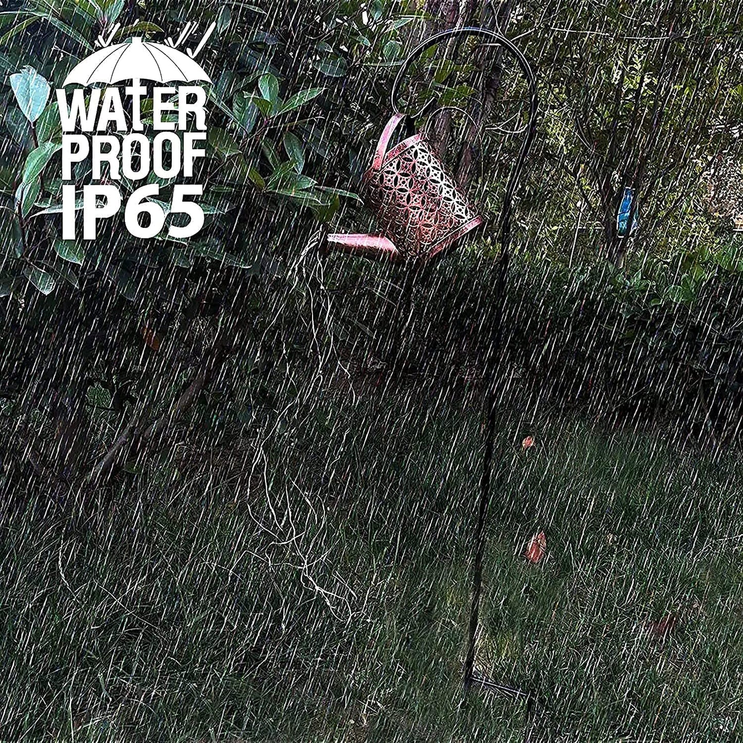 Solar Shower Watering Can Light，LED Solar Garden Lights Outdoor，Waterproof Strip Light,Waterfall Fairy Light，Solar Art Garden Light for for Party,Garden，Home,Yard,Lawn,Decor Retro Metal Solar Lights