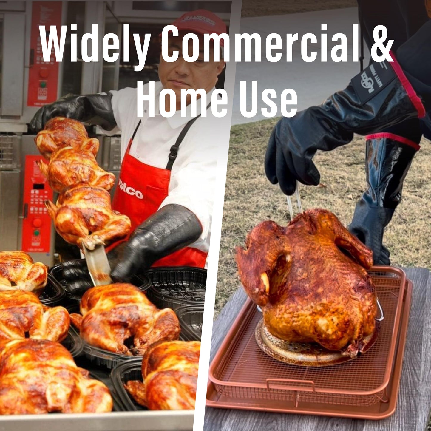 RAPICCA BBQ Gloves Oven Mitts-Smoker, Grill, Cooking Barbecue,Handling Heat Food Right on Your Fryer, Grill or Oven. Waterproof, Heat Resistant, Fireproof, Oil Resistant Neoprene Coating 14-Inch XL