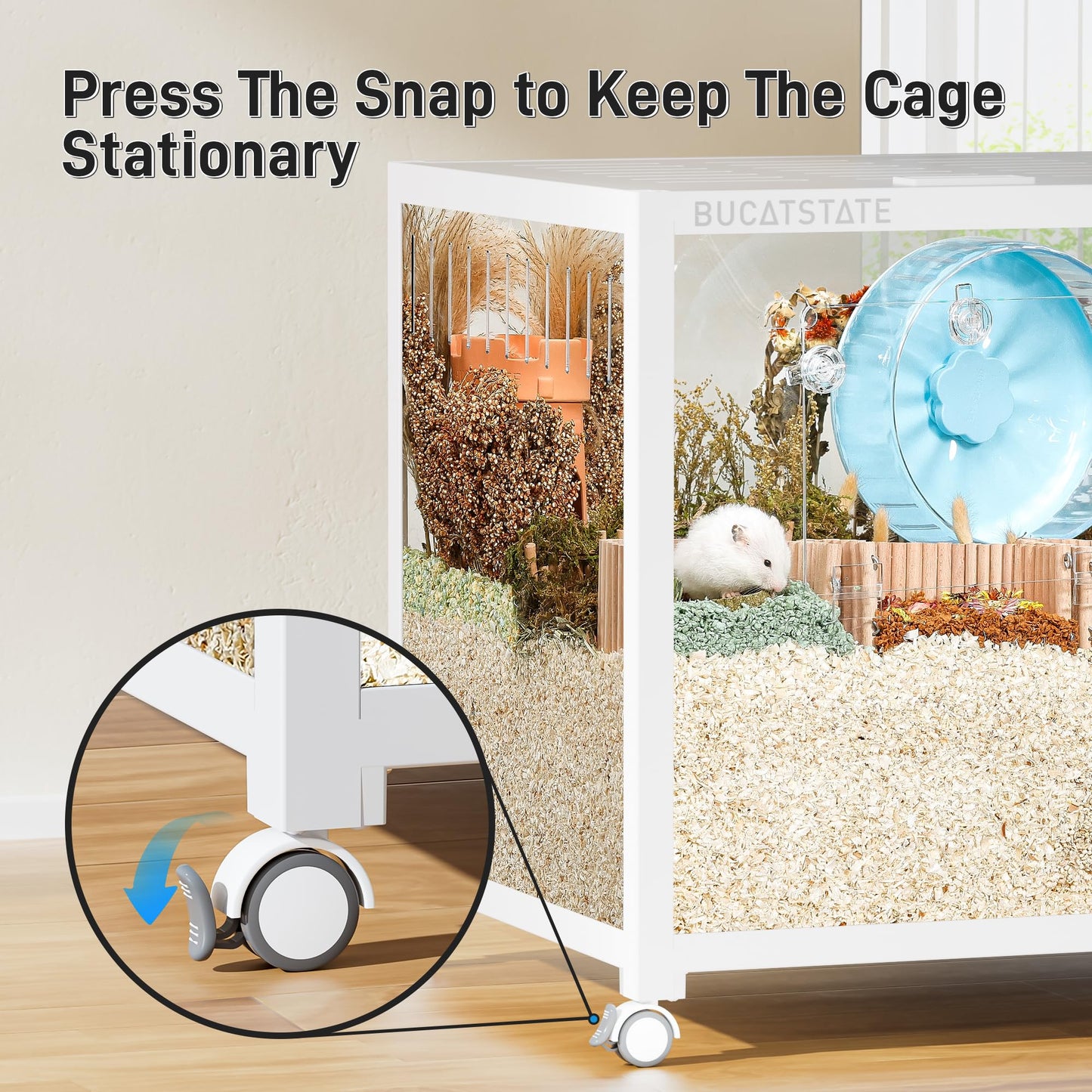 BUCATSTATE Cage 3.0 Universal Wheel & Stacking Accessories, Cage 3.0 Accessories That Support Moving and Stacking, Only for Bucatstate Metal Cages 3.0 (White)