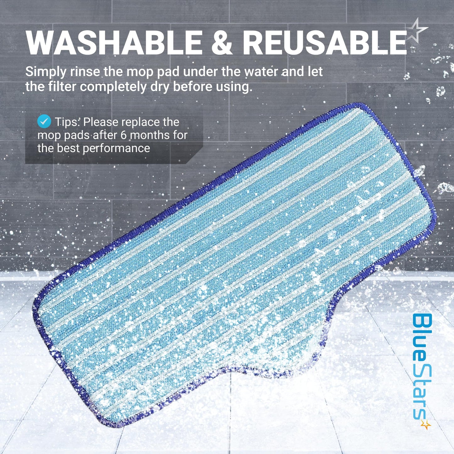 BlueStars 10 Pack Microfiber Pad Compatible with Dupray Neat Steam Cleaner - Durable, Reusable and Machine Washable - Designed for Multiple Surfaces, Effectively Clean Hardwood, Tile & Stone Floors