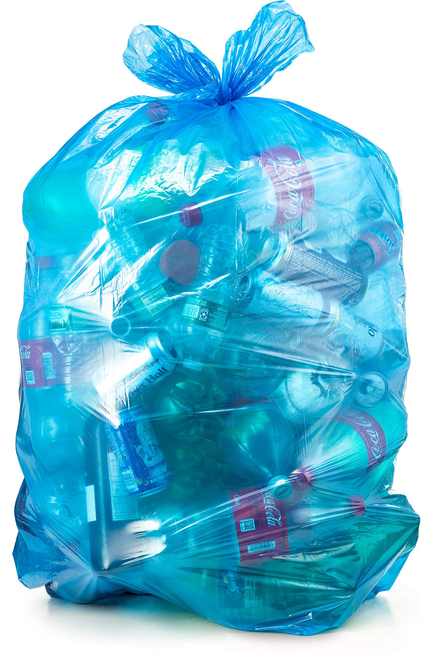 33 Gallon Trash Bags Blue Heavy Duty (Value Pack 100 Count w/Ties) Large Garbage Bags for 30–32–33 Gallon Trash Cans, Recycling and Commercial Use