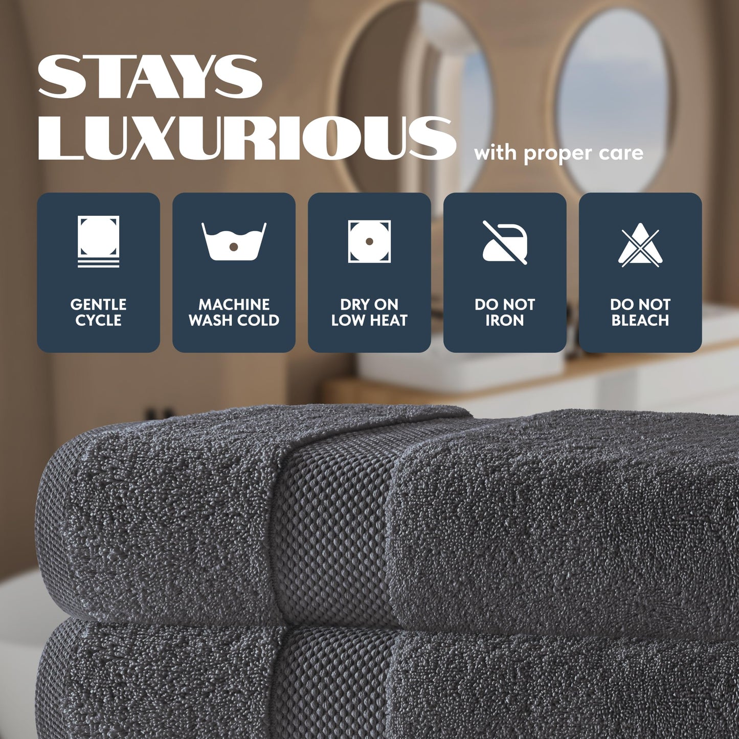 Luxury Grey Bath Towels Extra Large | 100% Soft Cotton 700 GSM Thick 2Ply Absorbent Quick Dry Hotel Bathroom Towel | 27x54 Inch | Gray | Set of 4