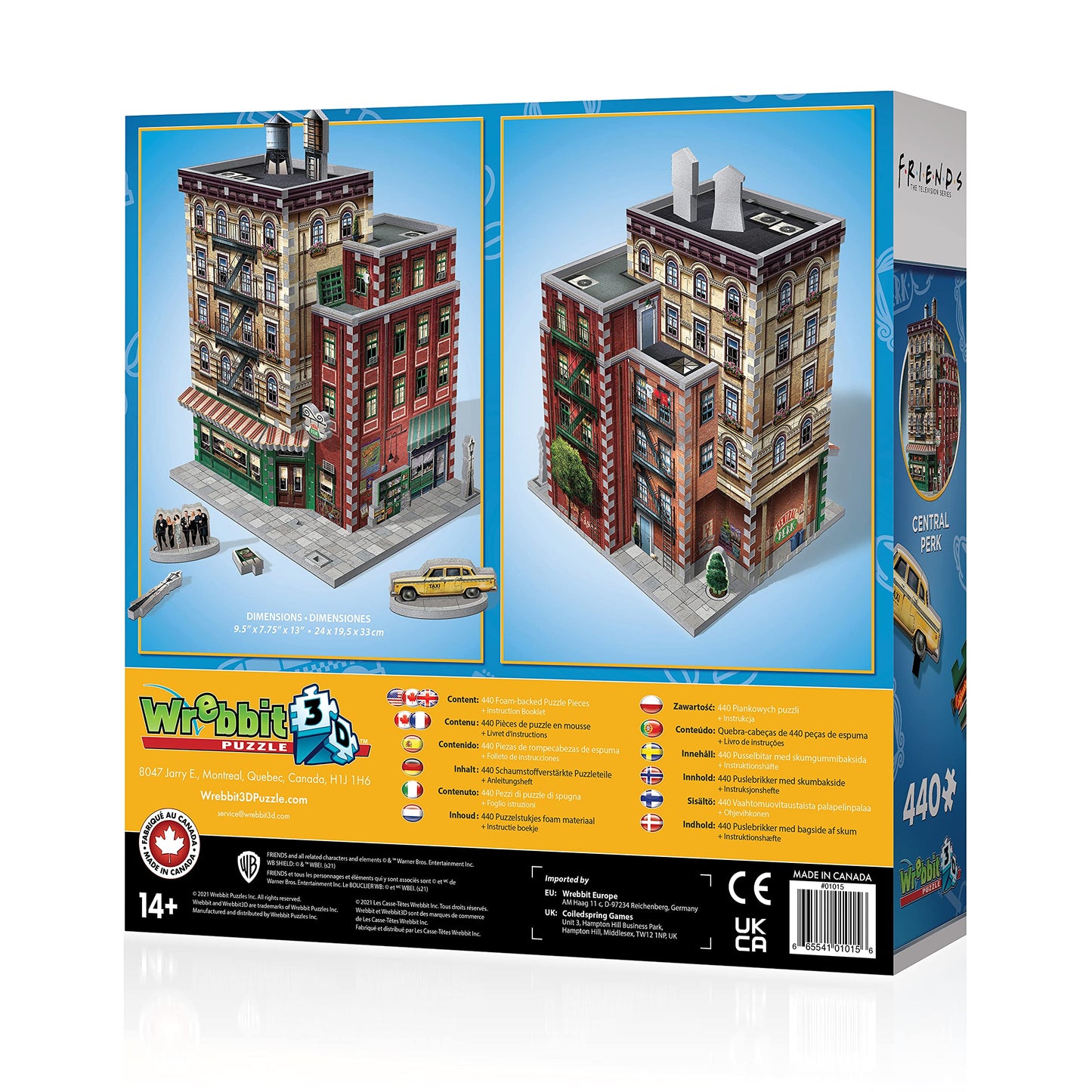 Wrebbit3D Friends 3D Puzzle Model of Central Perk | 440 Real Jigsaw Puzzle Pieces | Build The Iconic Cafe from The Hit TV Series