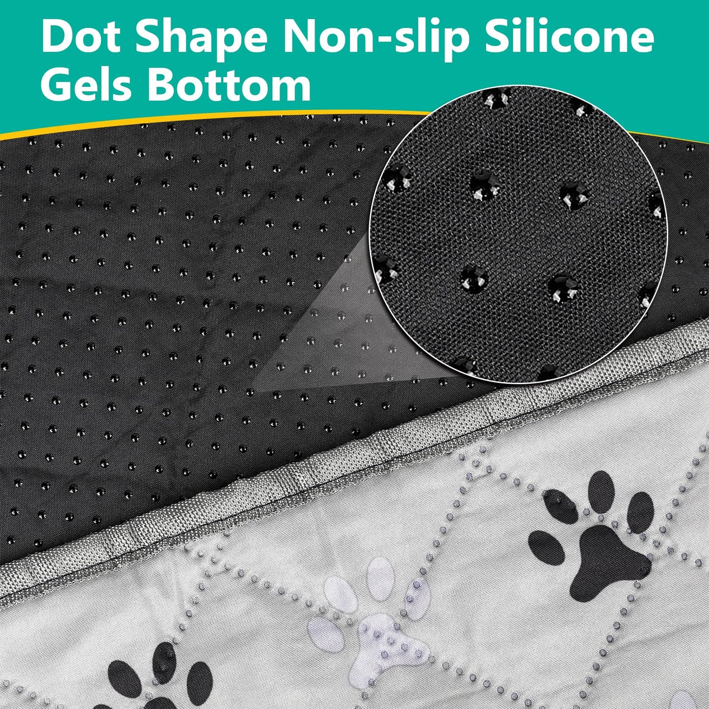 FURWEY Extra Large Washable Pee Pads for Dogs Super Absorbent Dog Training Pads Non-Slip Waterproof Pet Training Pads Mats Whelping Pads for Dogs Cats Puppy (Light Grey, 72"X72"(2PACK))