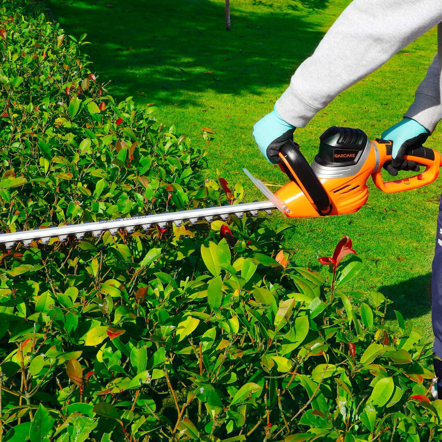 Corded Electric Hedge Trimmers - 4.8A Hedge Cutter | Tree Pruner | Branch Cutter with Rotary Handle, 610mm Laser Cutting Blade, 18mm Cutting Capacity, Blade Cover Included