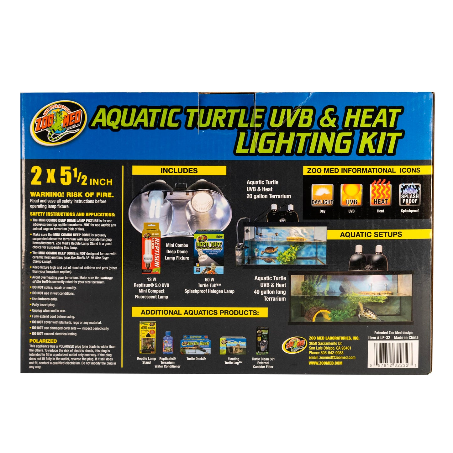 Zoo Med Aquatic Turtle Uvb & Heat Lighting Kit