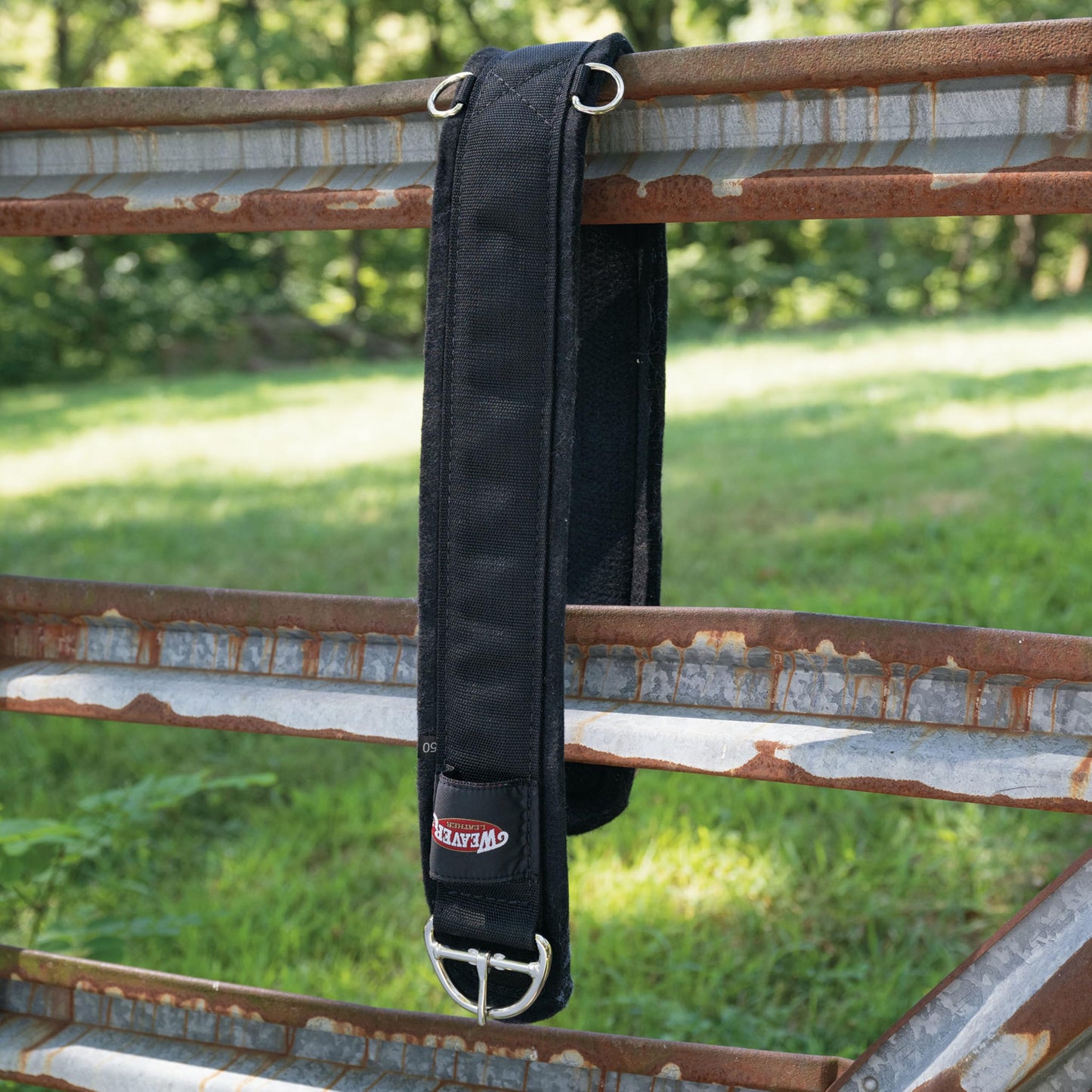 Weaver Equine Deluxe Super Horse Cinch, Anti-Slip Felt Lined Saddle Cinch Girth with Flat Buckle, Draft Horse Riding Supplies, ‎Black