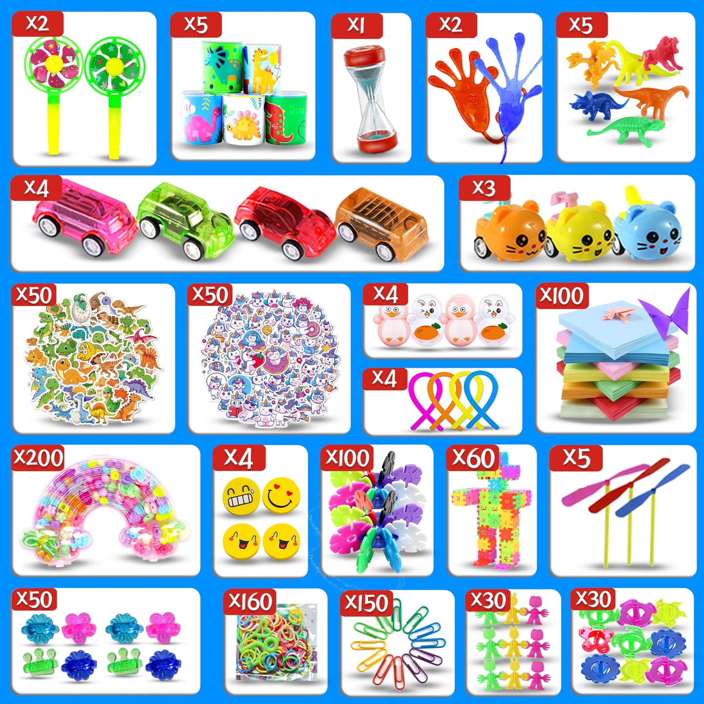 1200pcs Party Favors for Kids 6 8 12, Fidget Toys Pack, School Classroom Party Suppliers, Stocking Stuffers, Treasure Chest Birthday Surprise Box, Carnival Prizes, Goodie Bag Items for Girls Boys