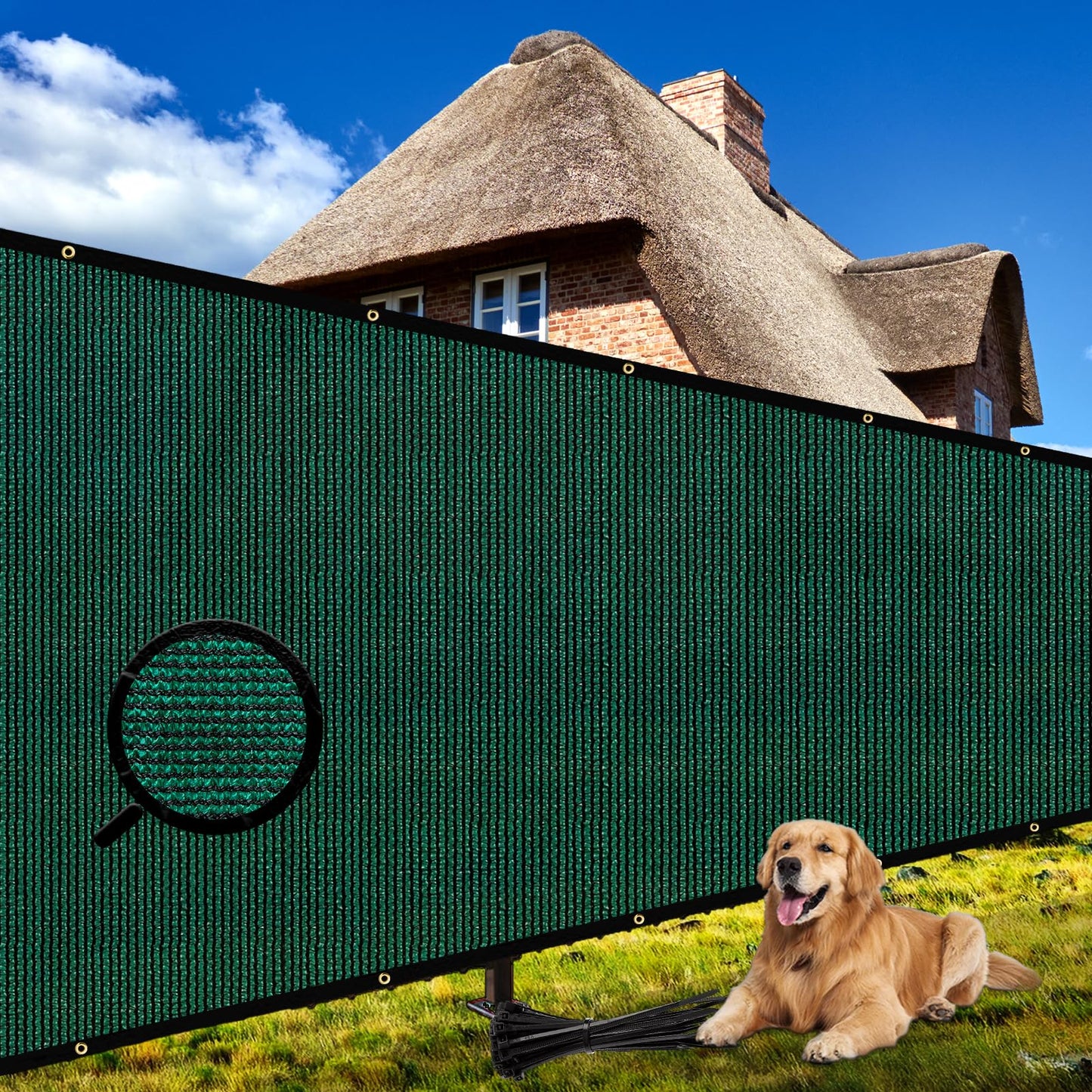 Shade&Beyond 6' X 25' Fence Privacy Screen Heavy Duty 170 GSM Fencing Mesh Shade Net Cover for Wall Garden Yard Backyard Indoor Outdoor Decoration, Green