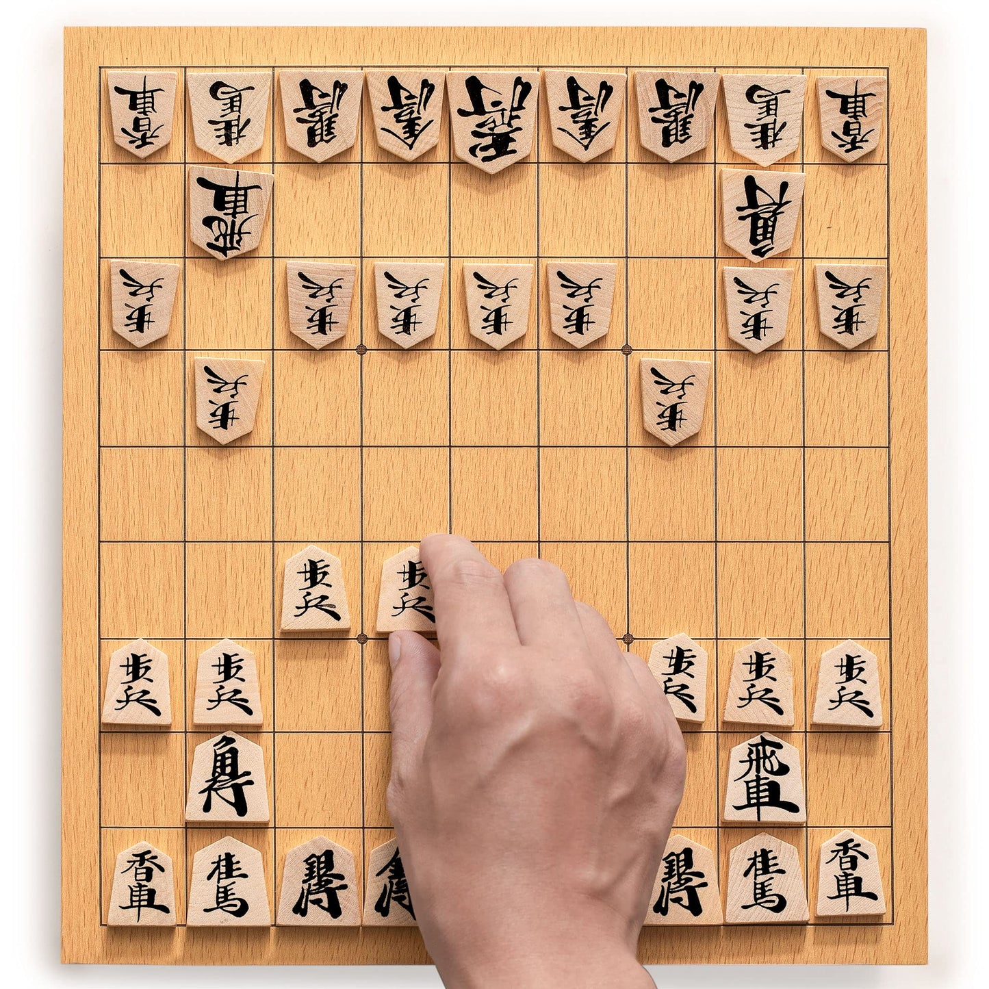 Yellow Mountain Imports Shogi Japanese Chess Game Set - Wooden Board with Drawers and Traditional Koma Playing Pieces