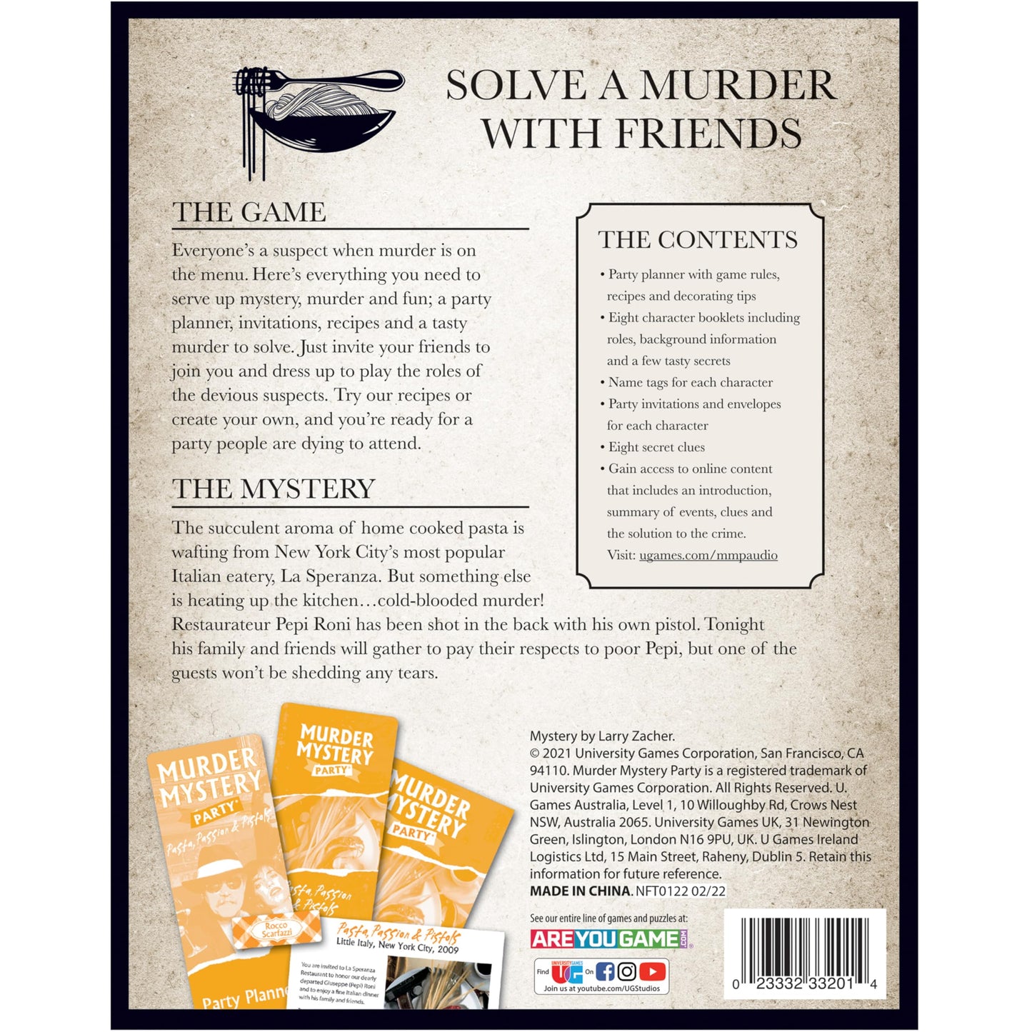 Murder Mystery Party - Pasta, Passion and Pistols