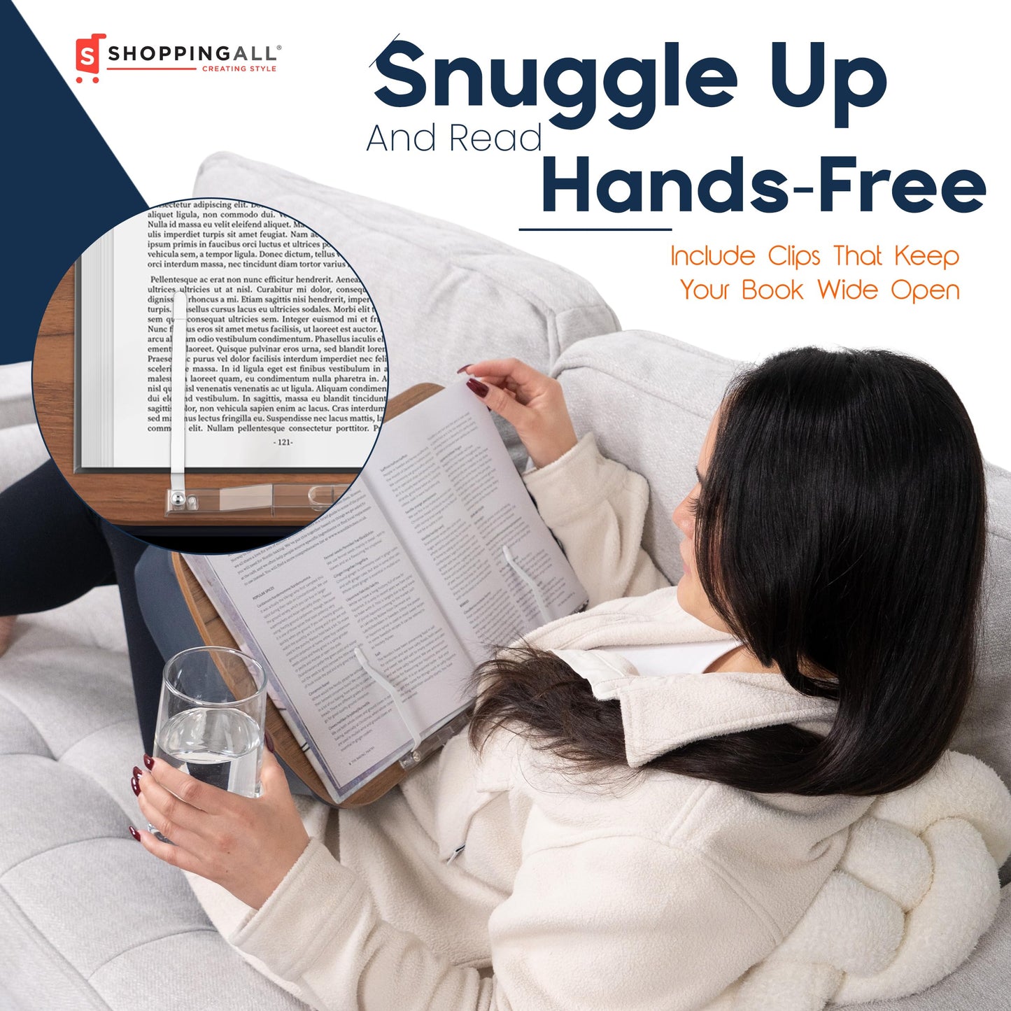 SHOPPINGALL Lap Desk Beanbag Cozy Book Stand for Reading Cushion Pillow Stand Compatible with Laptop and Tablets - SA-LDB-Gray