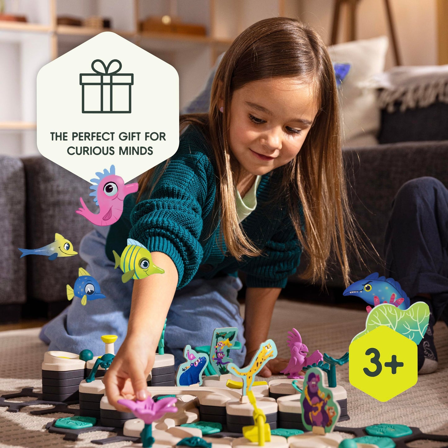 Ravensburger GraviTrax Junior Starter Set - My Ocean - 58-Piece Marble Run Game - Fun and Educational Preschool Marble Construction - STEM-Friendly, Interactive Learning - Kids Age 3 and Older