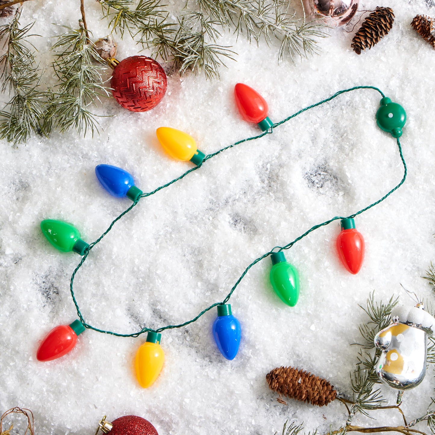 JOYIN 12 Packs Christmas LED Light Up Bulb Necklaces 9 Bulbs LED Necklaces Holiday Necklace Costume Accessories for Christmas Xmas Party Favor Party Supply