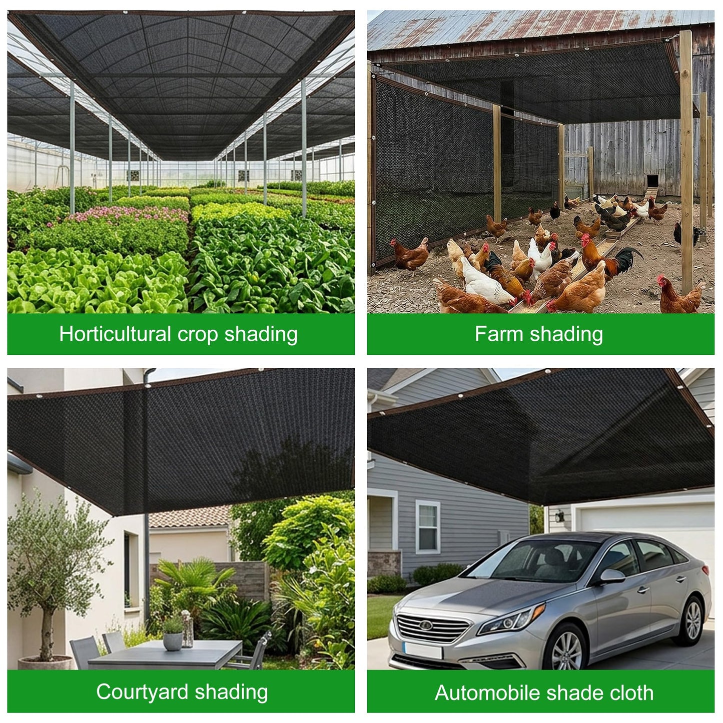 10x20FT Sunblock Shade Cloth Net - UV Resistant Garden Shade Netting Cover - 75% Sunblock Shade Mesh Tarp with Grommets for Garden Plant Flower Greenhouse Chicken Coop Barn Kennel