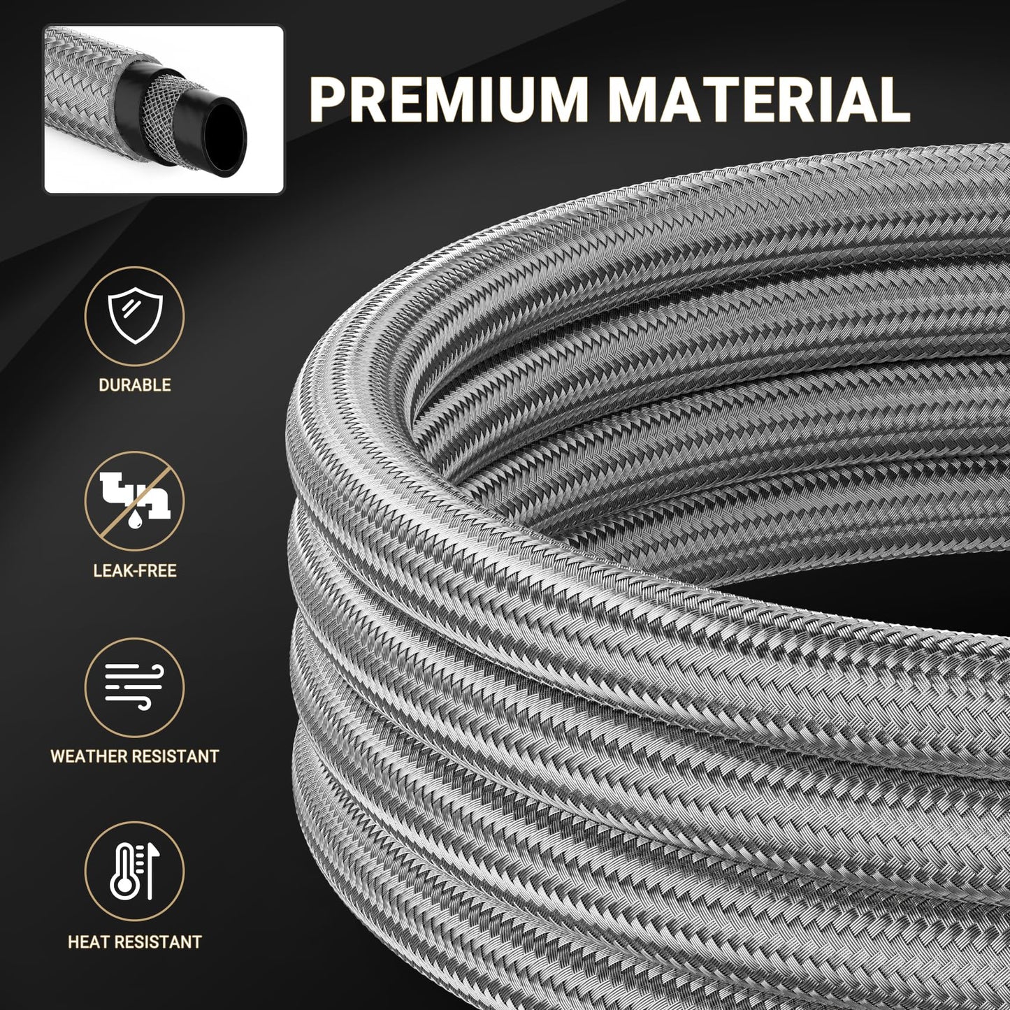 only fire 15ft Low Pressure Propane Regulator with Stainless Braided Hose for Gas Grill, Smoker, Propane Fire Pit, Heater