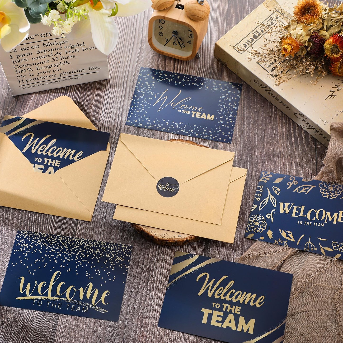 Jetec 72 Sets 4 x 6 Welcome to The Team Gift Cards Welcome to The Team Cards with Envelopes and Stickers Inside Greeting Card Thank You Gifts for New Hire Employees Staff Coworker