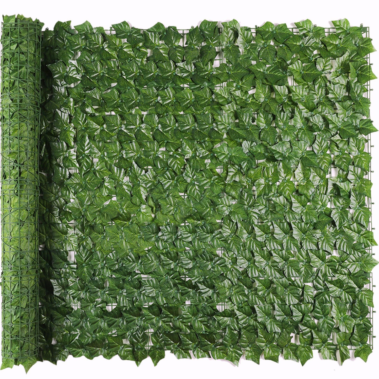 Jinwu Artificial Ivy Privacy Fence Screen, 158x40 Inch Artificial Faux Ivy Hedge, Expandable Faux Privacy Fence with 80 pcs Zip Ties Decoration for Wall Screen, Outdoor Garden, Wedding Decor