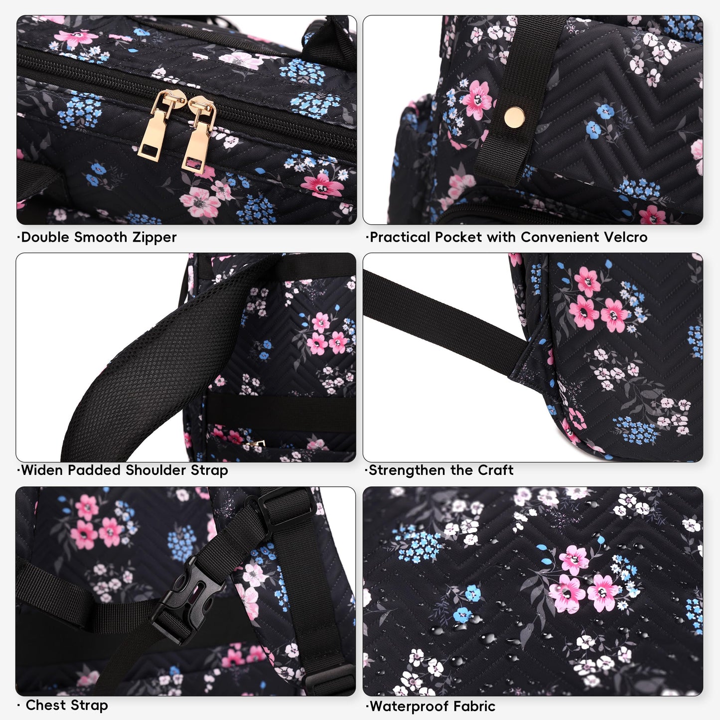 Laptop Backpack for Women College School Backpacks Purse Womens Work Business Bag Travel Daypack Teens Girls Bookbags (Black-1)