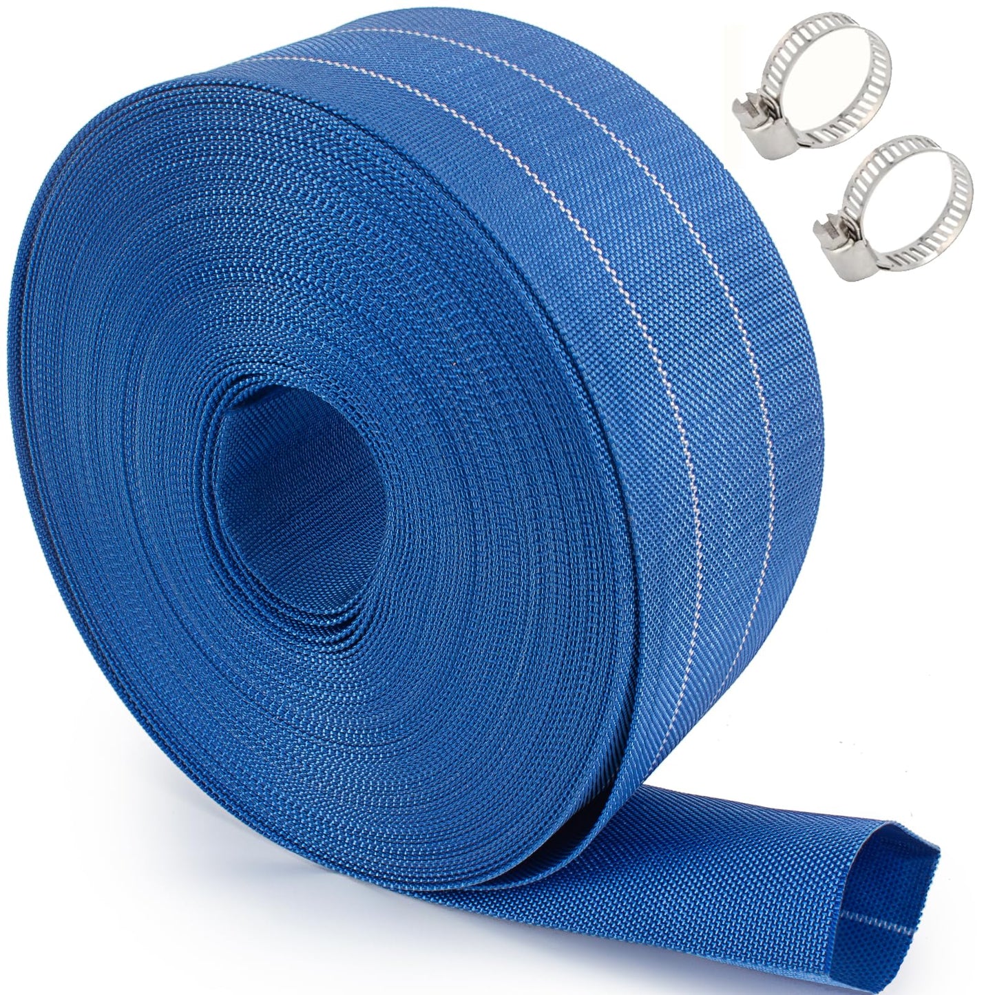 Pool Backwash Hose, Heavy-Duty PVC Hose, Lay Flat Discharge Hose,Flexible Sump Pump Drain Pipe for Swimming Pool Drain (1.5 in x 100 ft)