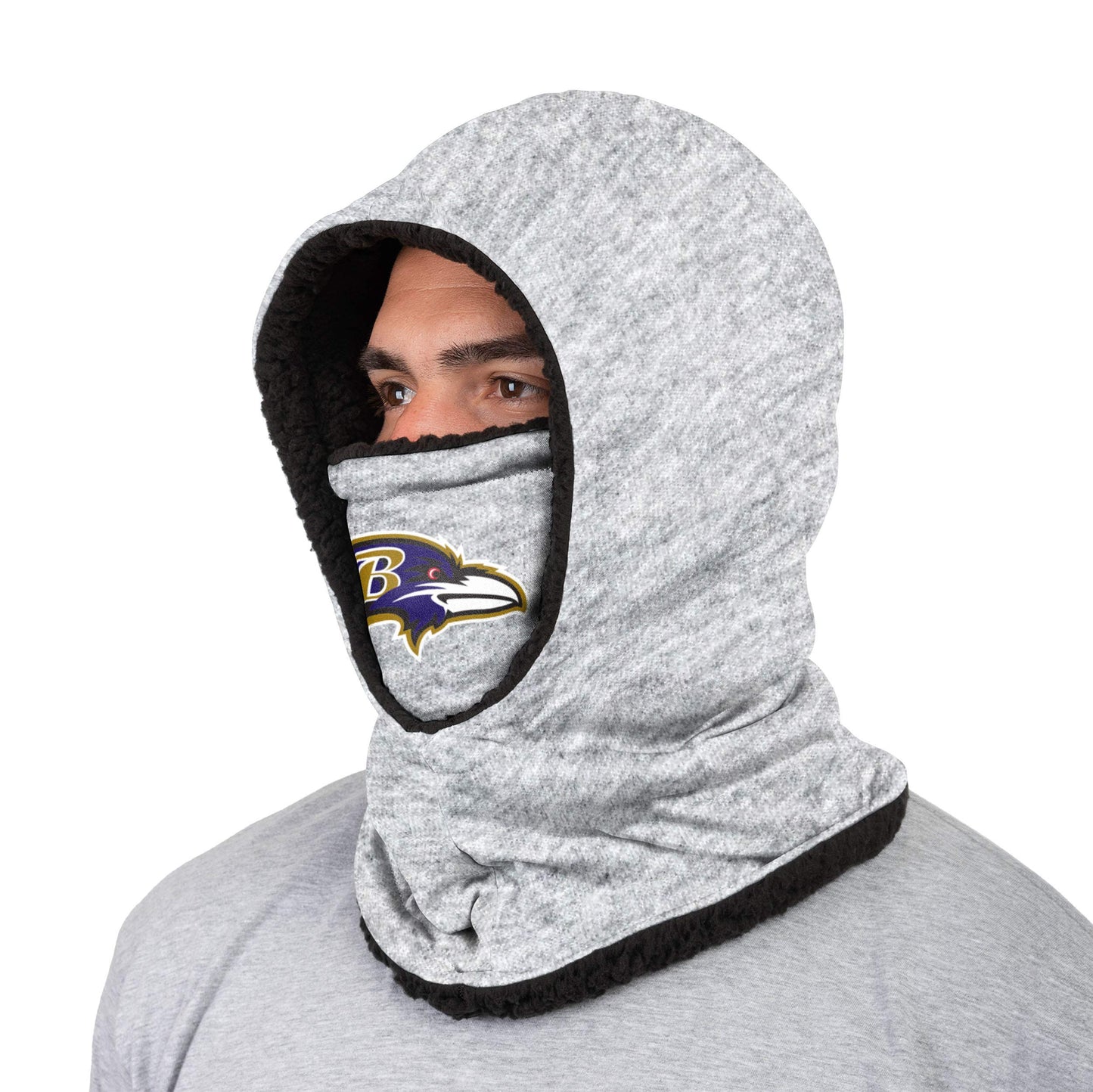 Baltimore Ravens NFL Heather Grey Big Logo Balaclava Hooded Gaiter