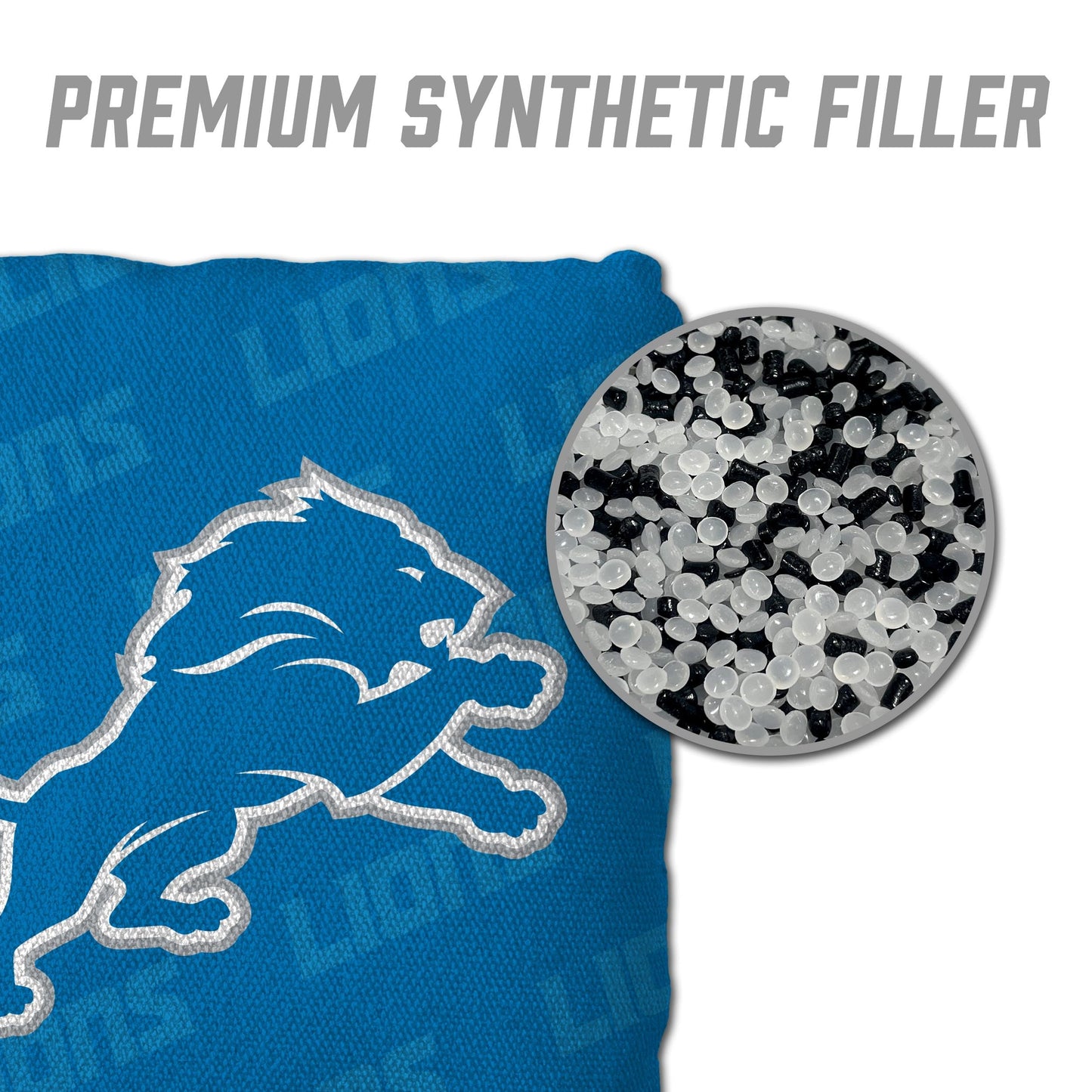 YouTheFan Officially-Licensed NFL Detroit Lions Set of 4 Cornhole Bags - All Weather Regulation 6” x 6” Size - 16oz Weight - Designed in USA
