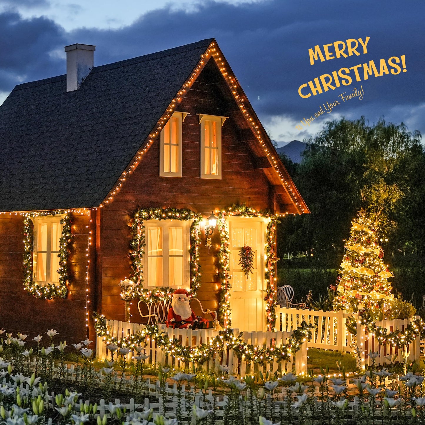 JMEXSUSS 168FT 600 LED Christmas Lights Outdoor Waterproof 8 Modes Indoor Christmas String Lights Warm White Christmas Tree Lights Plug in for Room Bedroom Wedding Party Holiday Decorations
