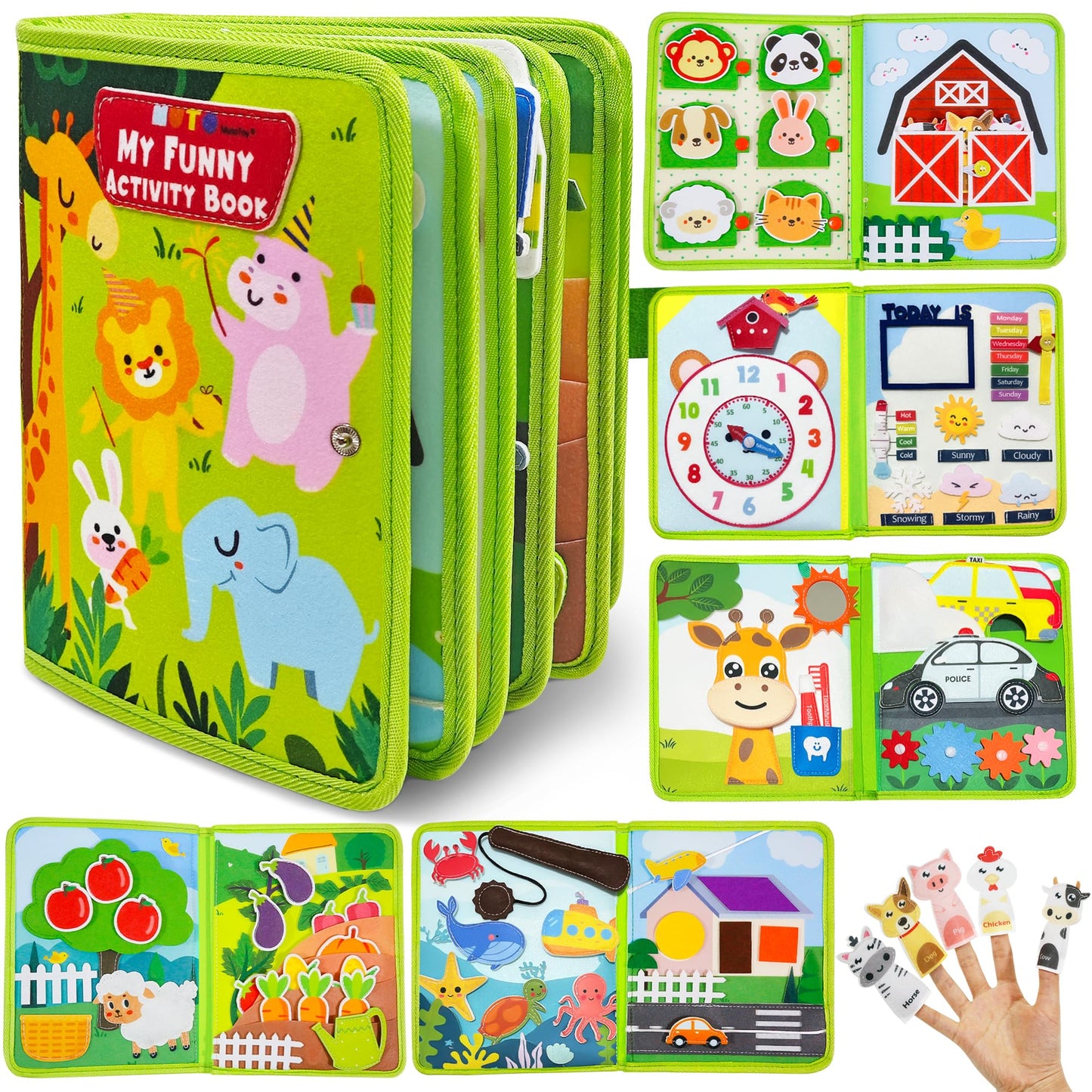 MutoToy® Busy Books for Toddlers 1-3, 22 in 1 Montessori Busy Board for 1 2 3 Years Old, Educational Toddler Toys with Life Skills, Matching, Toddlers Travel Toys Ideal Gifts for 1 2 3 Boys Girls