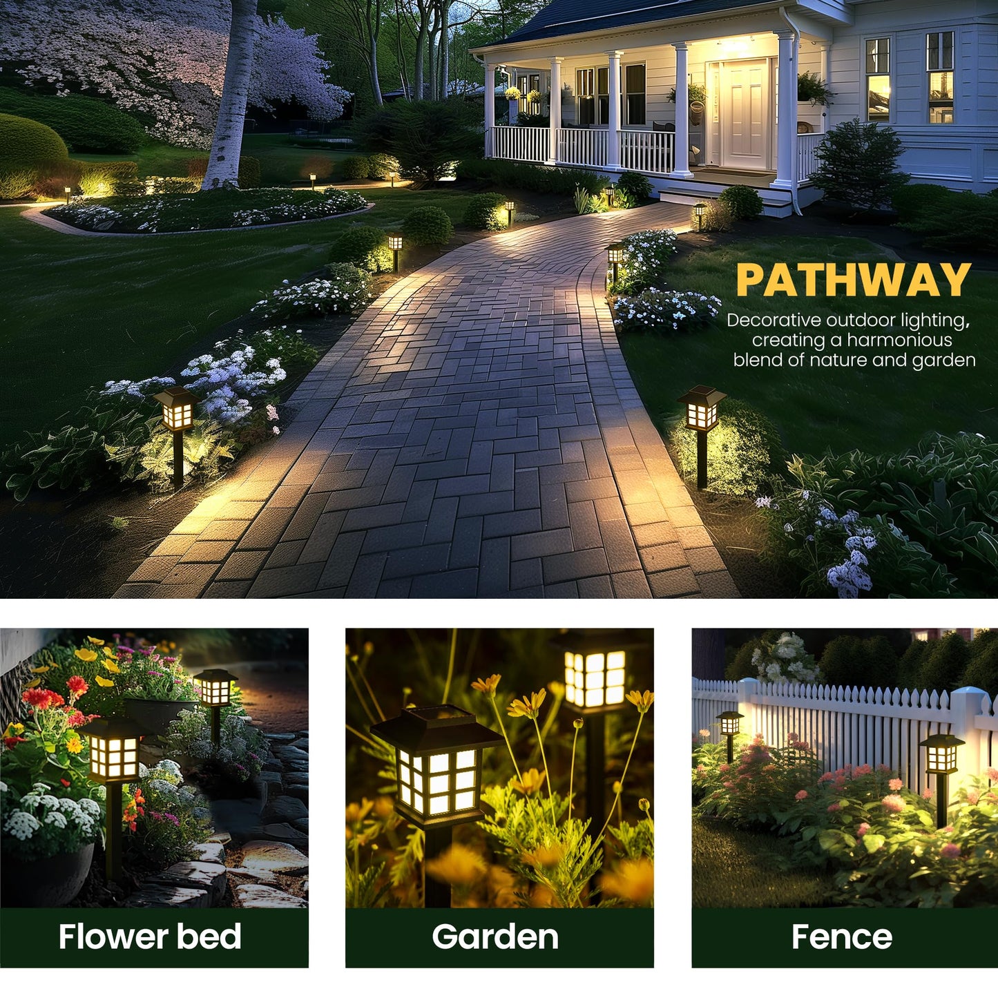 GIGALUMI Solar Outdoor Lights，12 Pack LED Solar Lights Outdoor Waterproof, Solar Walkway Lights Maintain 10 Hours of Lighting for Your Garden, Landscape, Path, Yard, Patio, Driveway