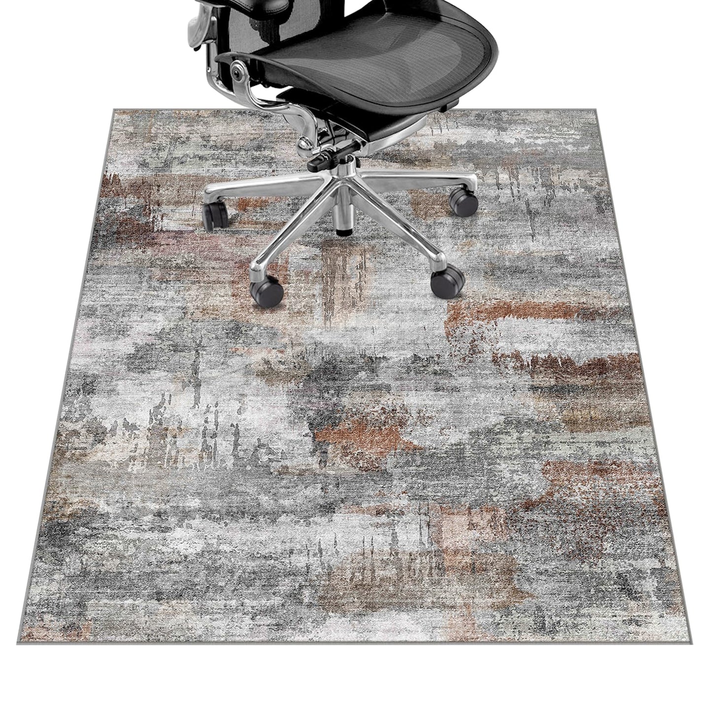 Office Chair Mat for Hardwood Floor&Tile Floor,36"X 48" Heavy Duty Desk Chair Mat for Hard Floors,Under Desk Rug for Rolling Computer Chair,Anti Slip,Low Pile Carpet Floor Protector-Abstract Grey