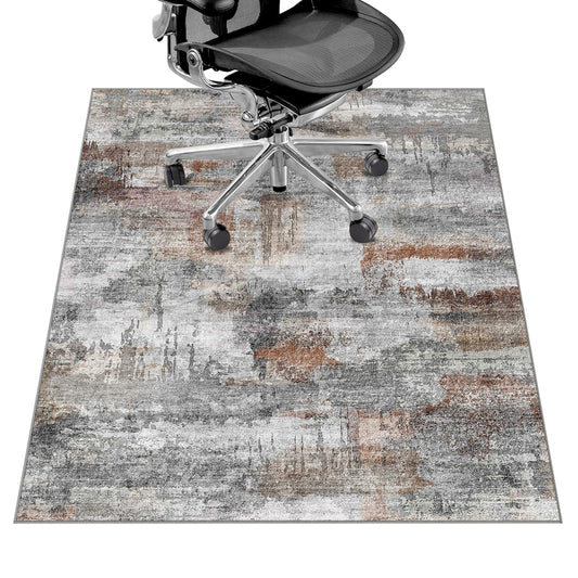 Office Chair Mat for Hardwood Floor&Tile Floor,36"X 48" Heavy Duty Desk Chair Mat for Hard Floors,Under Desk Rug for Rolling Computer Chair,Anti Slip,Low Pile Carpet Floor Protector-Abstract Grey