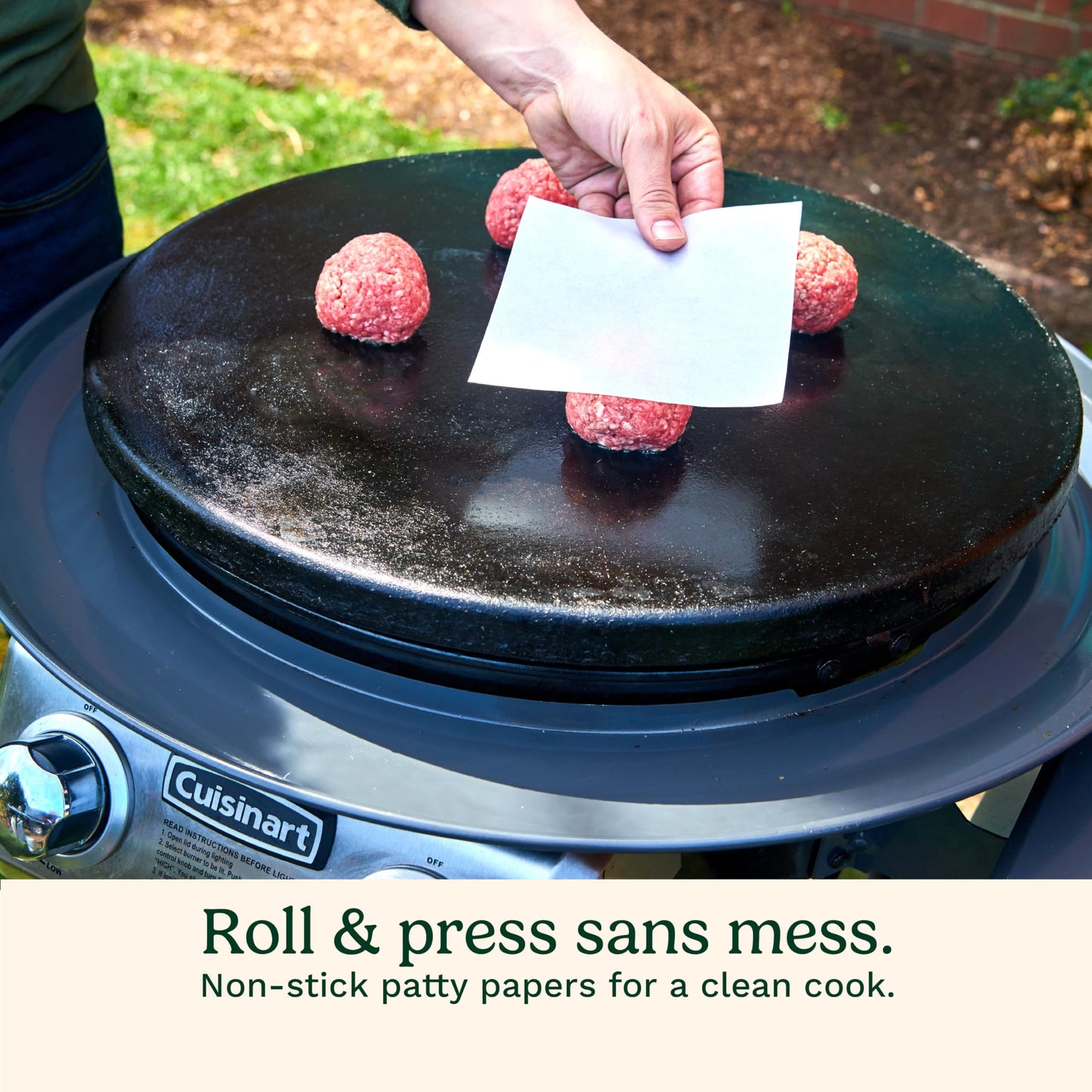 Cuisinart Smash Burger Kit with Cast Iron Burger Press, Spatula, Seasoning Shaker and Patty Papers (CSBK-400C)