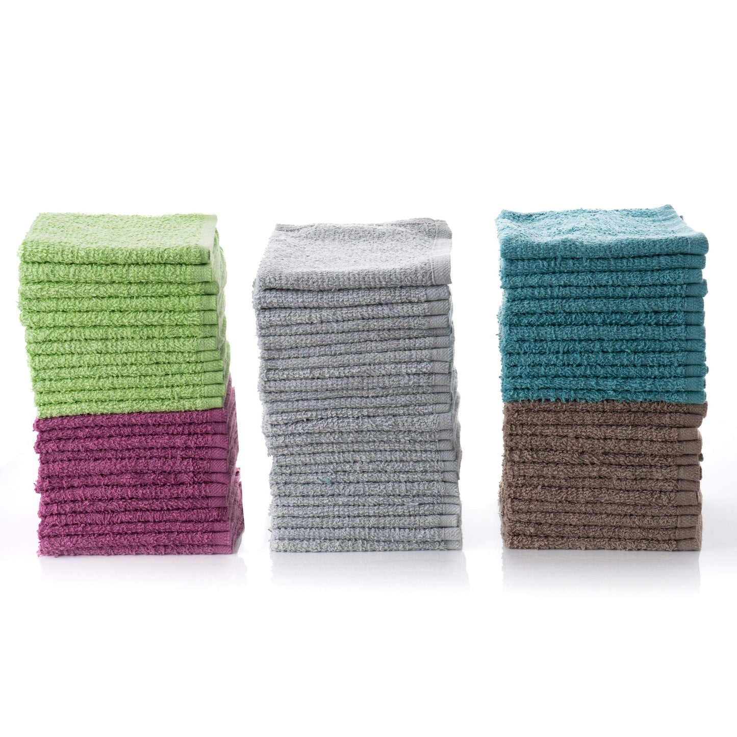 SIMPLI-MAGIC Cotton Wash Cloths 12"x12" (50 Pack) – Highly Absorbent Soft Towels for Bathroom – Commercial Terry Washcloth for Face, Hand, Bath, Kitchen, Gym & Hotel (Multicolor)
