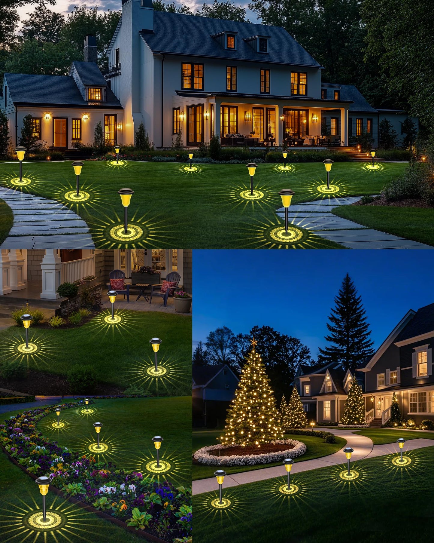 Solar Pathway Lights Outdoor，8 Pack Solar Lights Outdoor Waterproof Auto On/Off Solar Garden Lights Landscape Lighting for Yard Patio Walkway Driveway（Warm White）