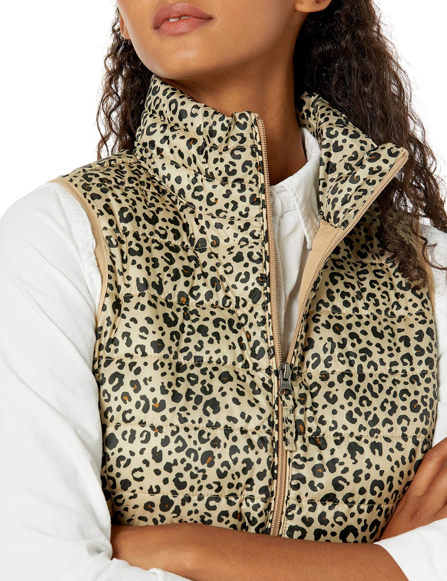 Amazon Essentials Women's Lightweight Water-Resistant Packable Puffer Vest, Animal, X-Large