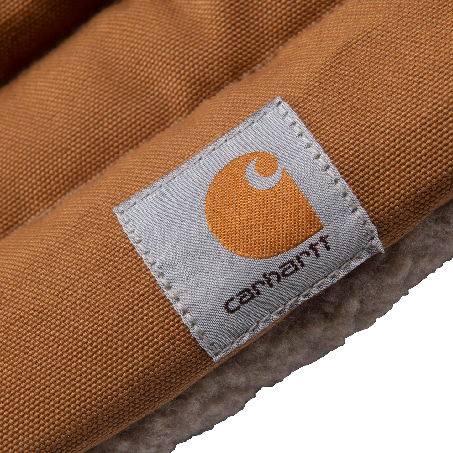 Carhartt Durable Firm Duck Sherpa Top Dog Napper Pad, Washable Duck Canvas Pads for Dogs, Sherpa Top Napper Pad (Carhartt Brown), Small