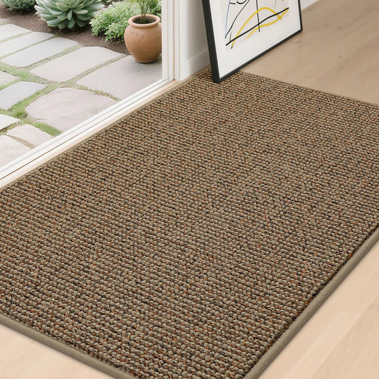 BEQHAUSE Dirt Trapper Door Mat 32" x 48", Non-Slip Washable Doormats Entrance Mat, Dirt Resistant and Absorbent Welcome Mat, Low Profile Floor Mats for Front Back Door and Entryway, Taupe