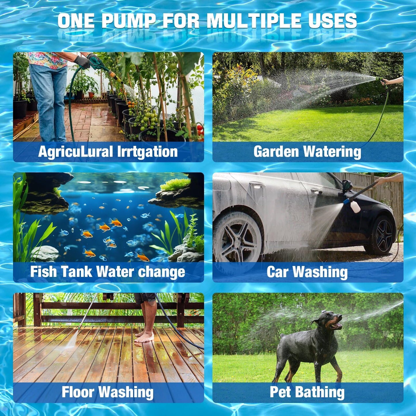 Cordless Submersible Water Pump for Milwaukee M-18 18V Battery,635GPH Portable Transfer Water Pump for Camping Tub Garden RV Pond Draining Job Sites(No Battery)