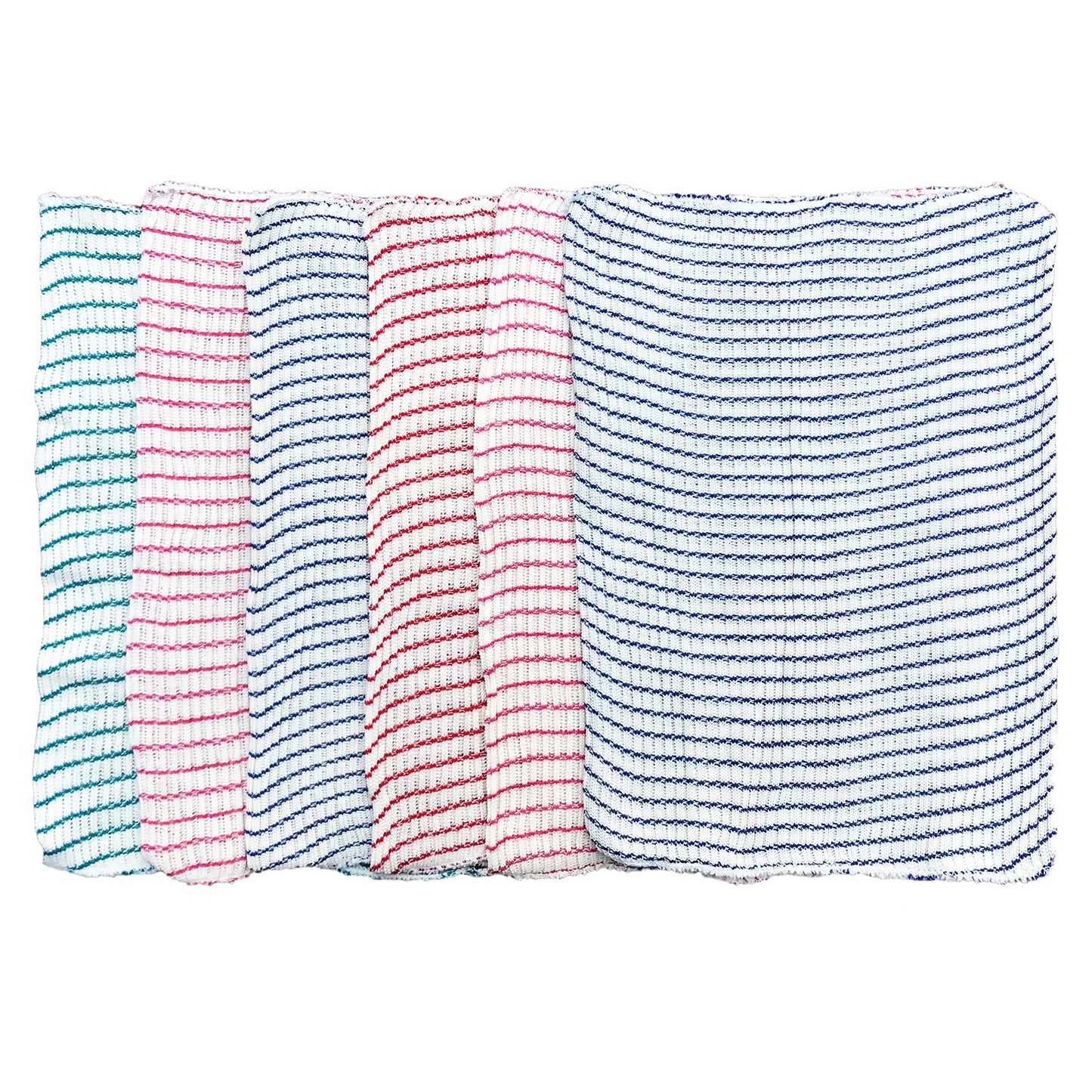 6-Pack Textured Multicolored Dish Cloths by B53 - Kitchen Towels for Washing, Dusting, and Household Cleaning
