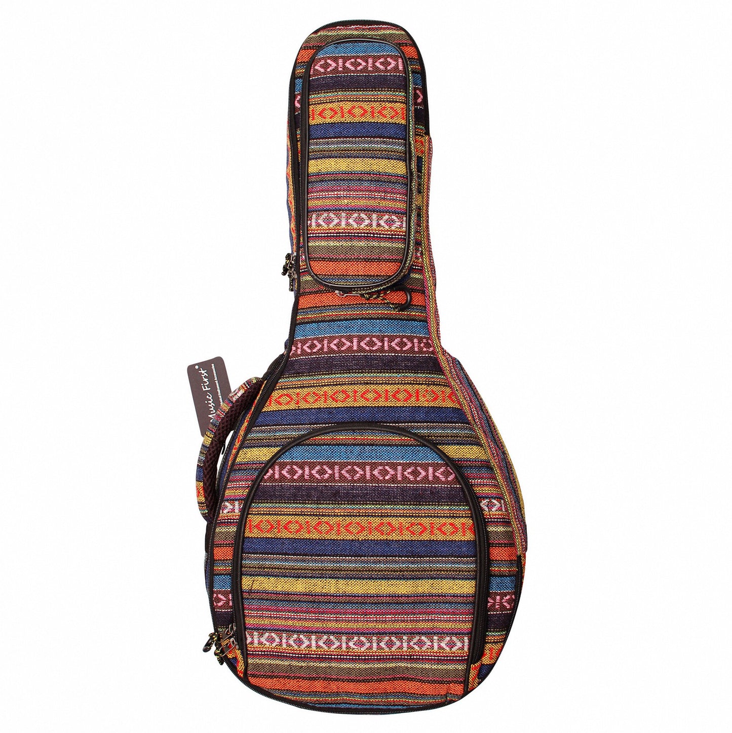 MUSIC FIRST Original Design 15mm Thick Padded Country Style A & F Style Mandolin Gig Bag (Soft Case) Fits Most A Mandolins