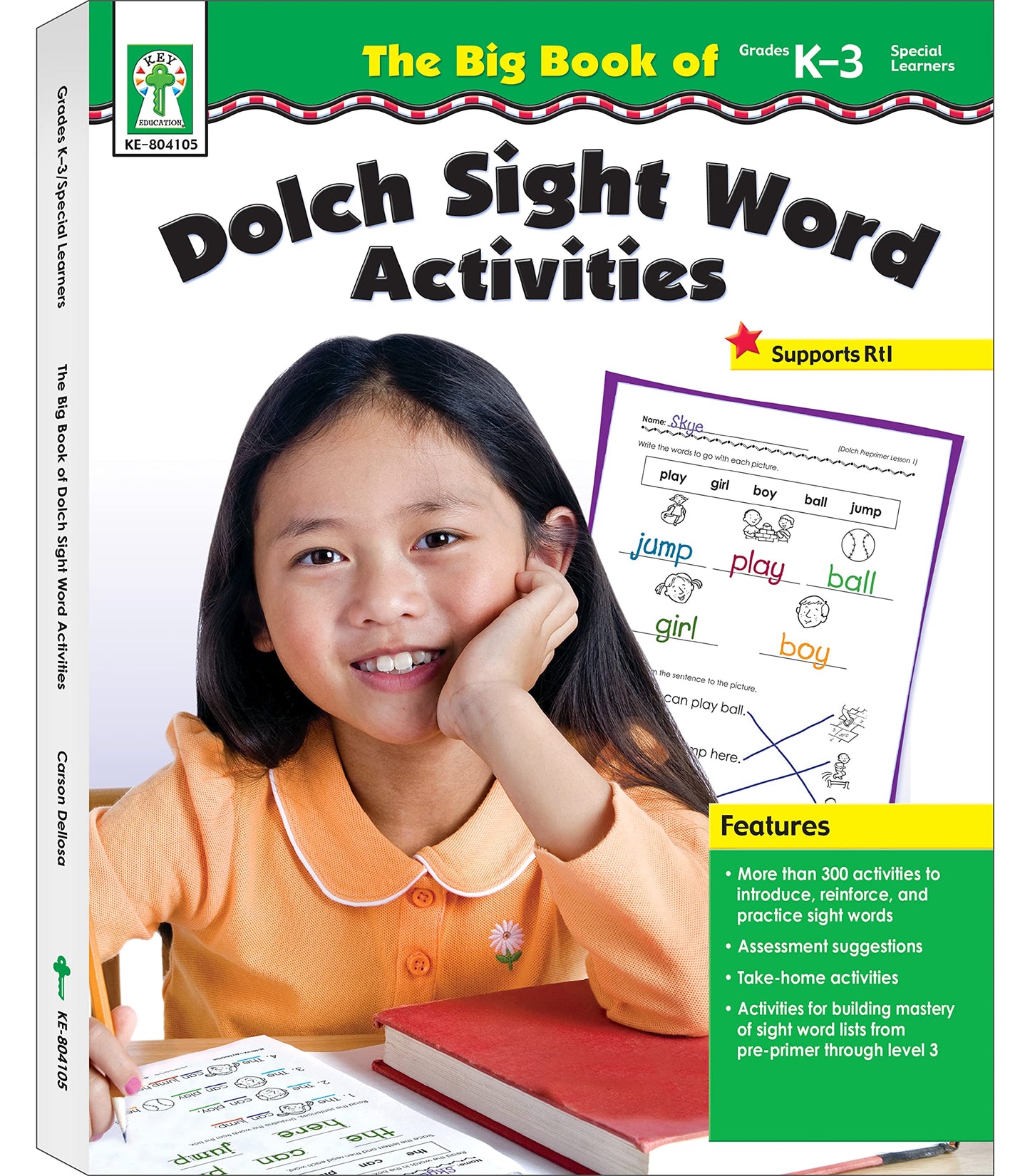 Carson Dellosa K-3 Big Book of Dolce Sight Words Phonics Workbook, Reading Sentences, Writing Practice, and More, Kindergarten to 3rd Grade Classroom or Homeschool Curriculum