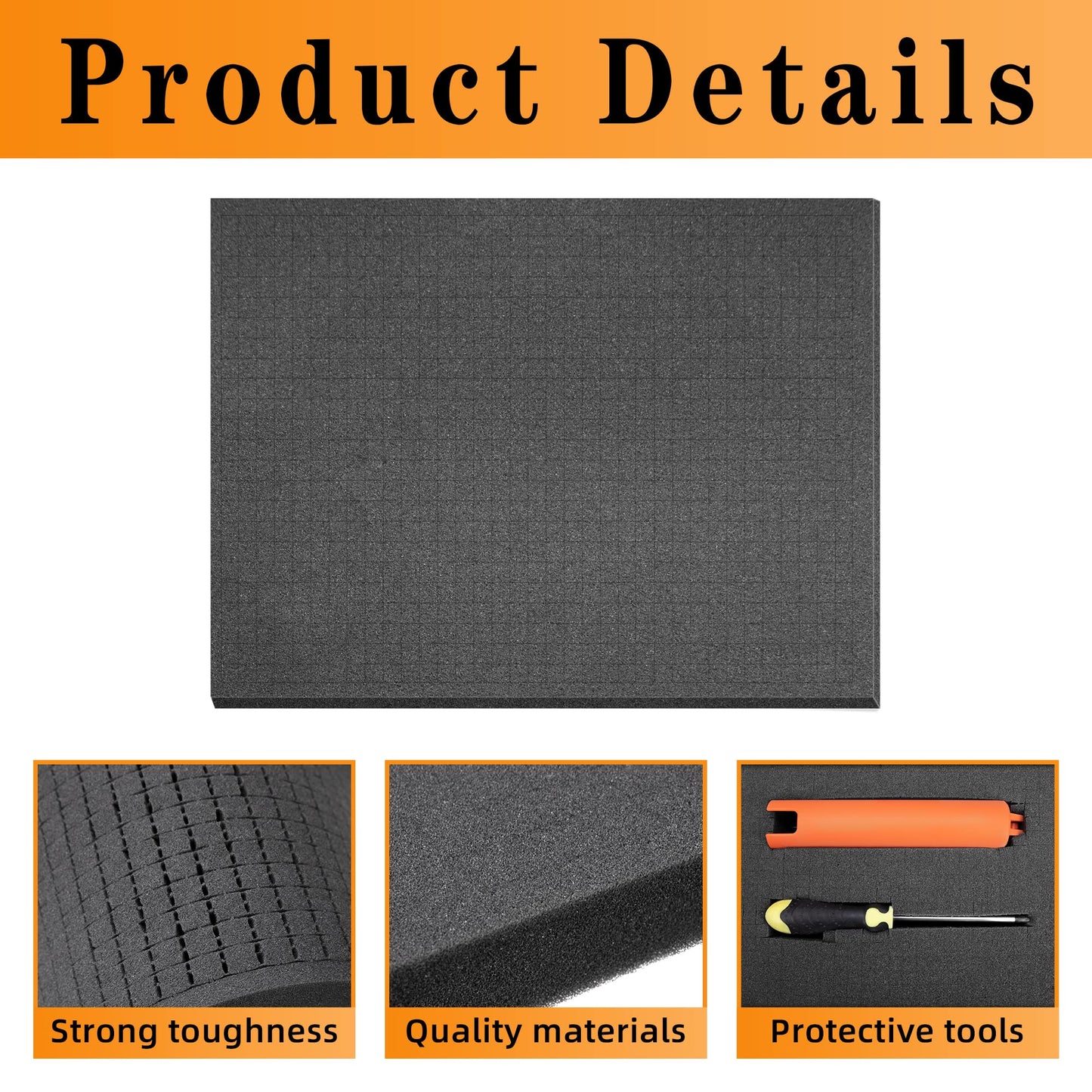 Sfcddtlg 8 Pieces Pick Apart Foam Insert- 2 Sizes Pick and Pluck Foam- Pluck Pre Cube Sheet Foams with Bottom Use for Board Game Box Cases Storage Drawer (16 Inch Long)
