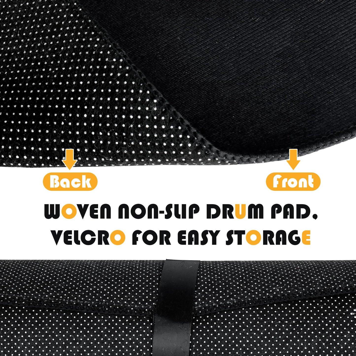 Invech 4 x 6 Ft Drum Rug, Black Drum Mat with Non-Slip Grip Bottom, Soundproof Drum Floor Mat for Electrical Drum, Drum Accessories Gift for Drummers