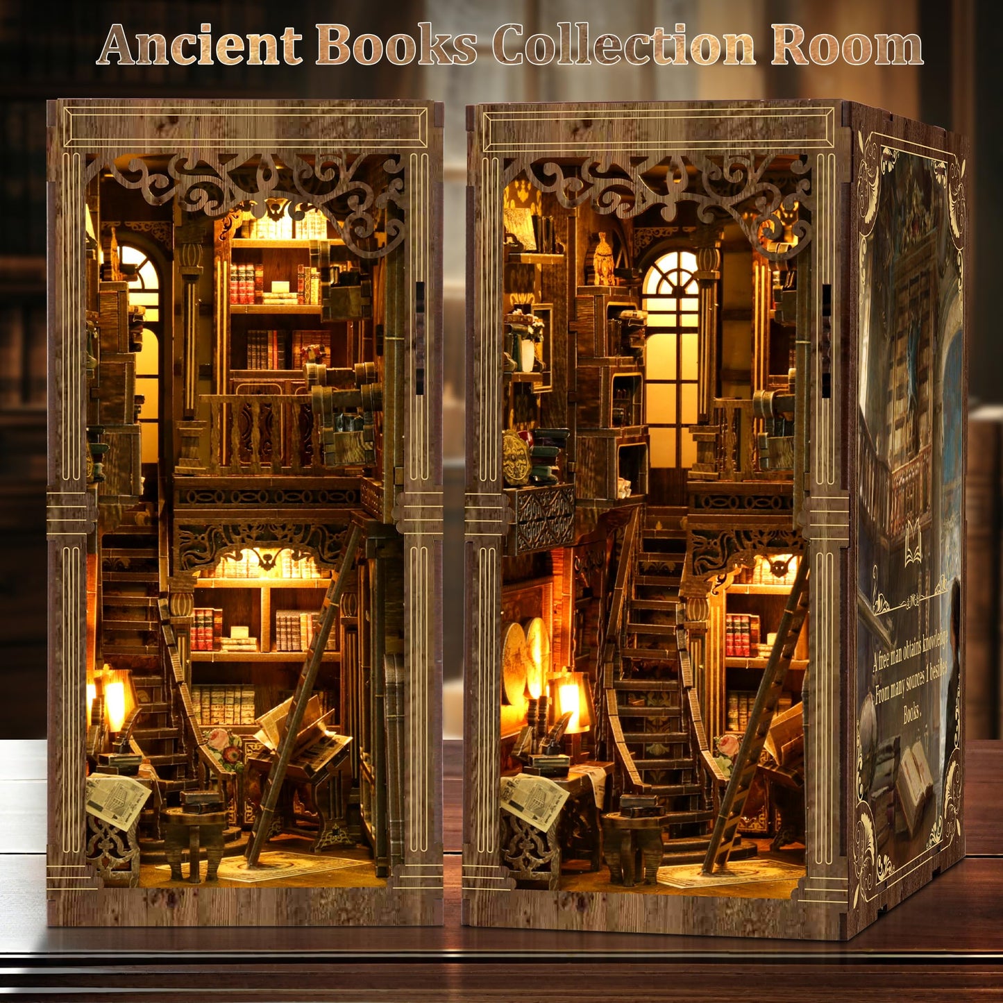 Book Nook Kits for Adults - CRIOLPO Book Nook Kit Bookshelf Decor DIY Miniature House Kit for Bookshelf - Craft Kits for Adults Booknook Model Kits Tiny House Arts and Crafts