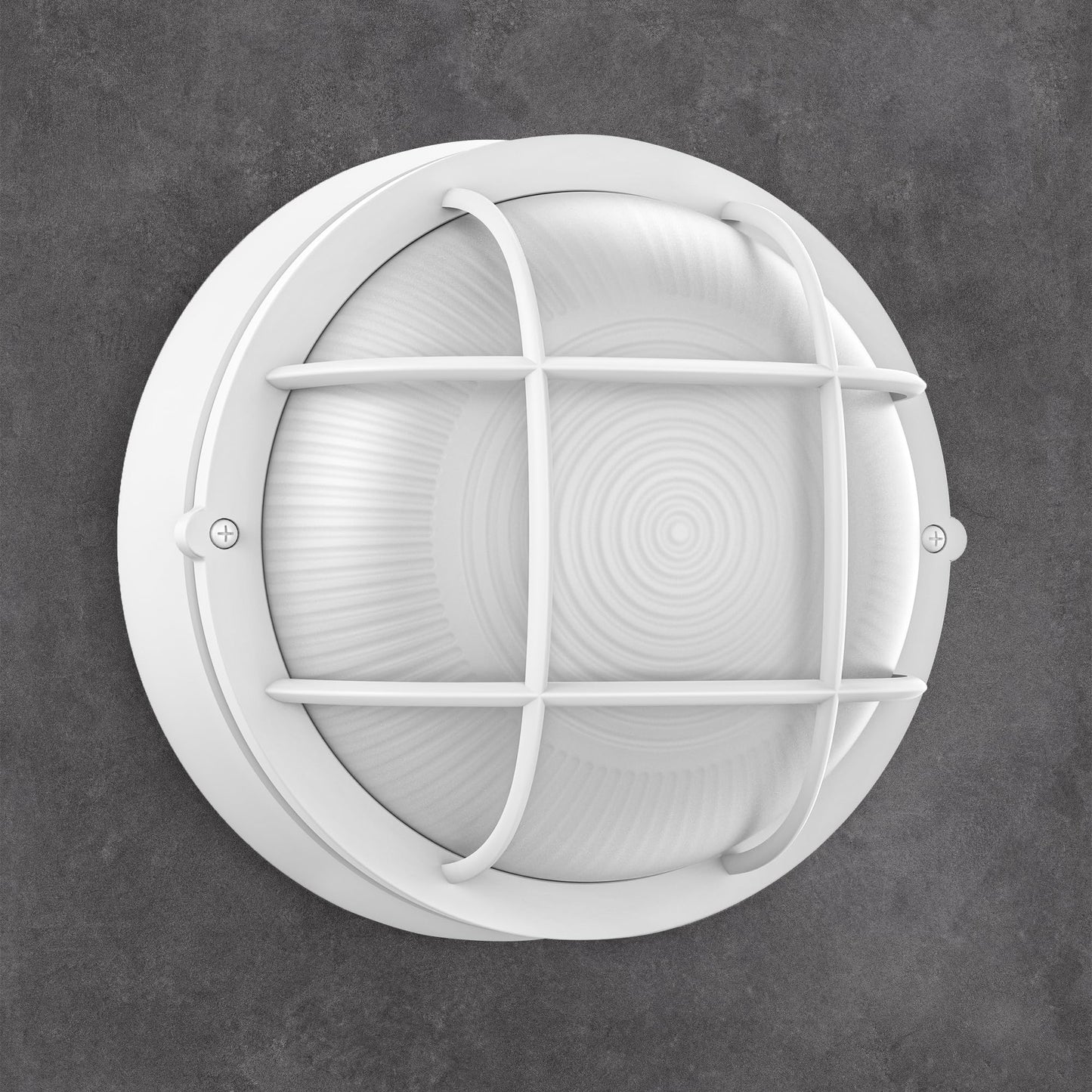 8” Bulkhead LED Light White Round,Nautical Outdoor Lights White Round LED Sauna Light Fxiture,8" Nautical Bulkhead Wall Light 3000K,1500 Lumen,15W
