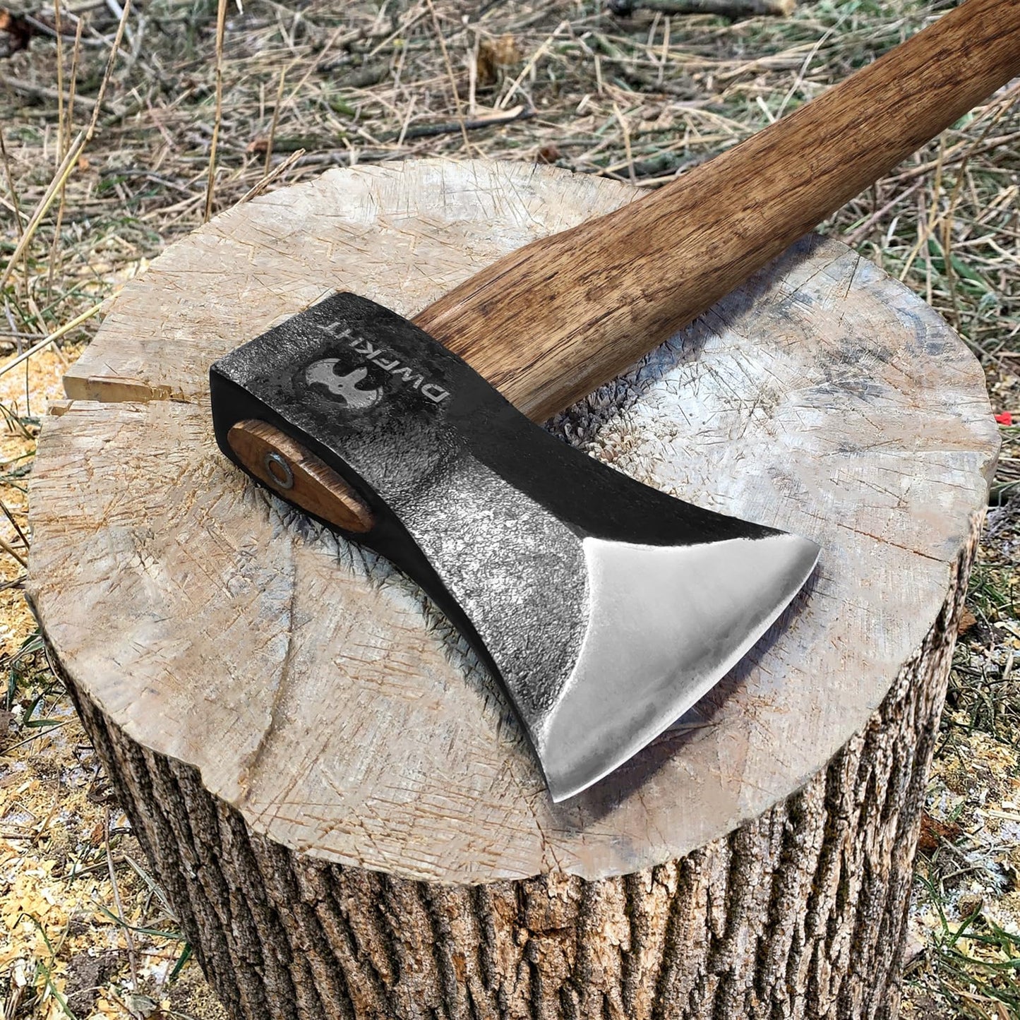 35.4" Splitting Axe, Wood Splitting with 1065 High Carbon Steel, Chopping Axe with Beech Wooden Handle for Chopping Firewood