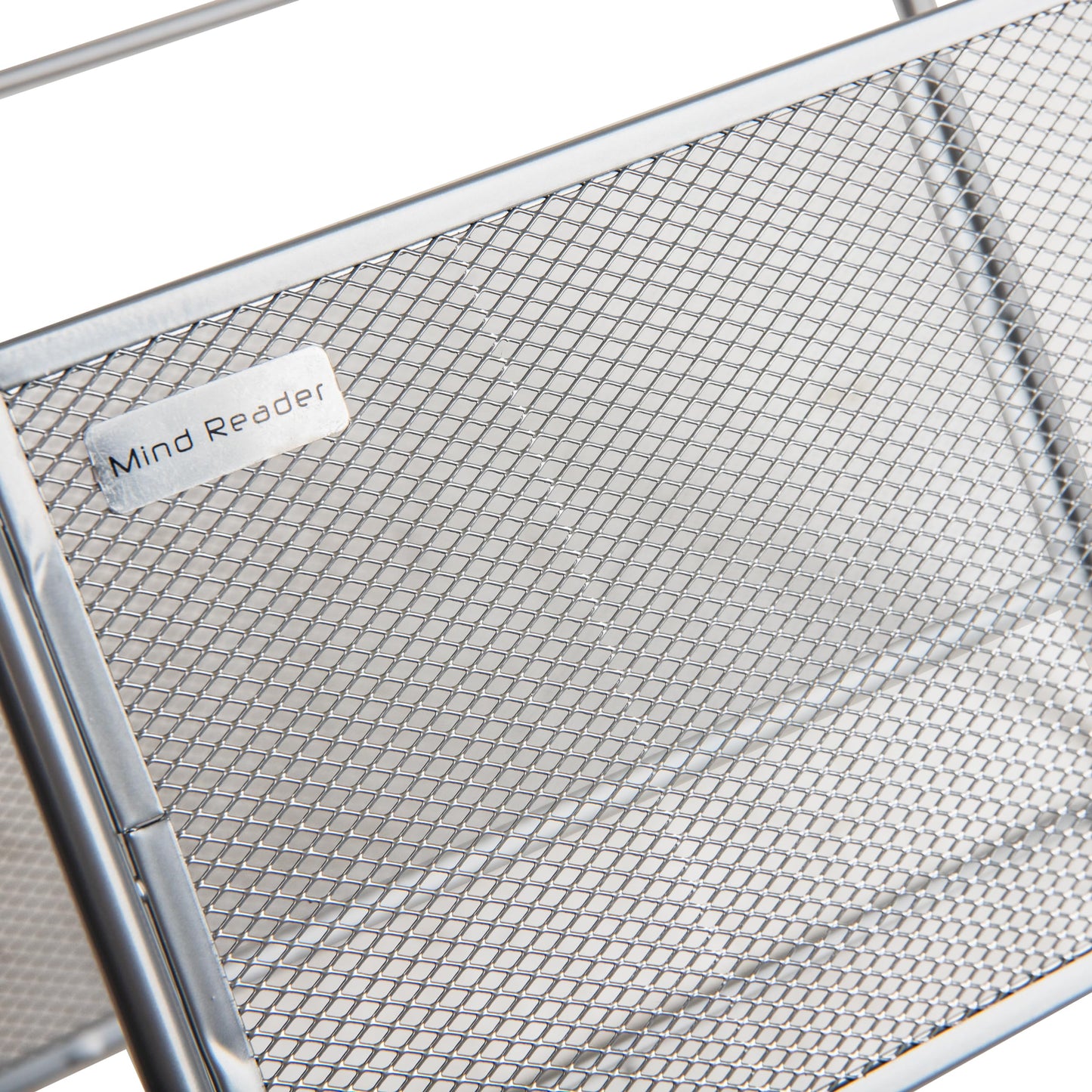 Mind Reader Hanging File Folder Organizer, Desktop Organizer, Storage, Office, Metal Mesh, 13"L x 9.75"W x 10.25"H, Silver